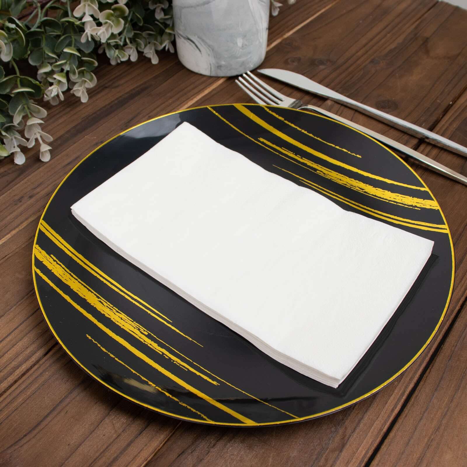 Great Deal! 50-Pack Disposable 2-Ply Soft White Paper Cocktail and Beverage Napkins for Weddings