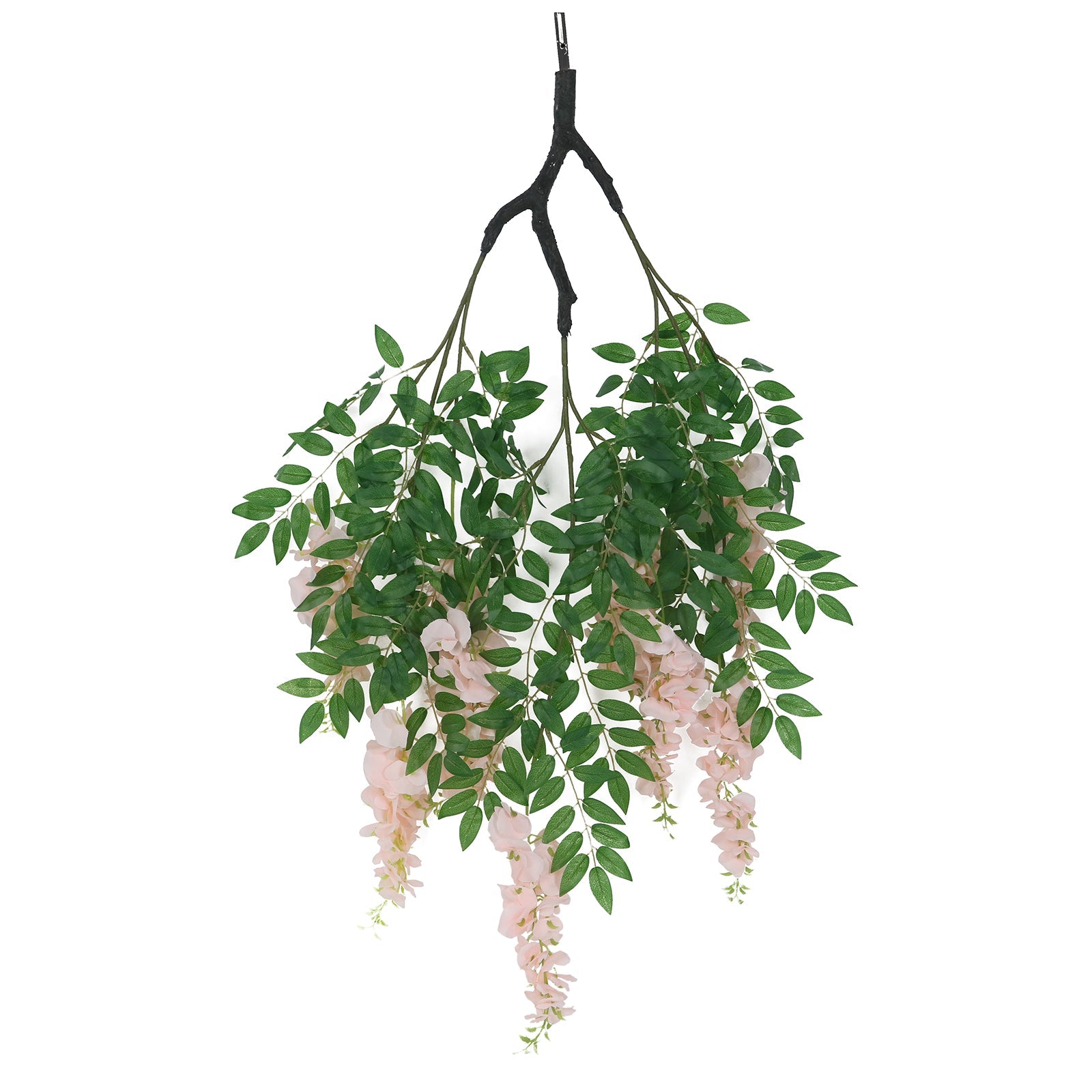 Hot Sale! 55-Inch Blush Artificial Silk Wisteria Vine Round Hanging Floral Chandelier with Detachable Branches