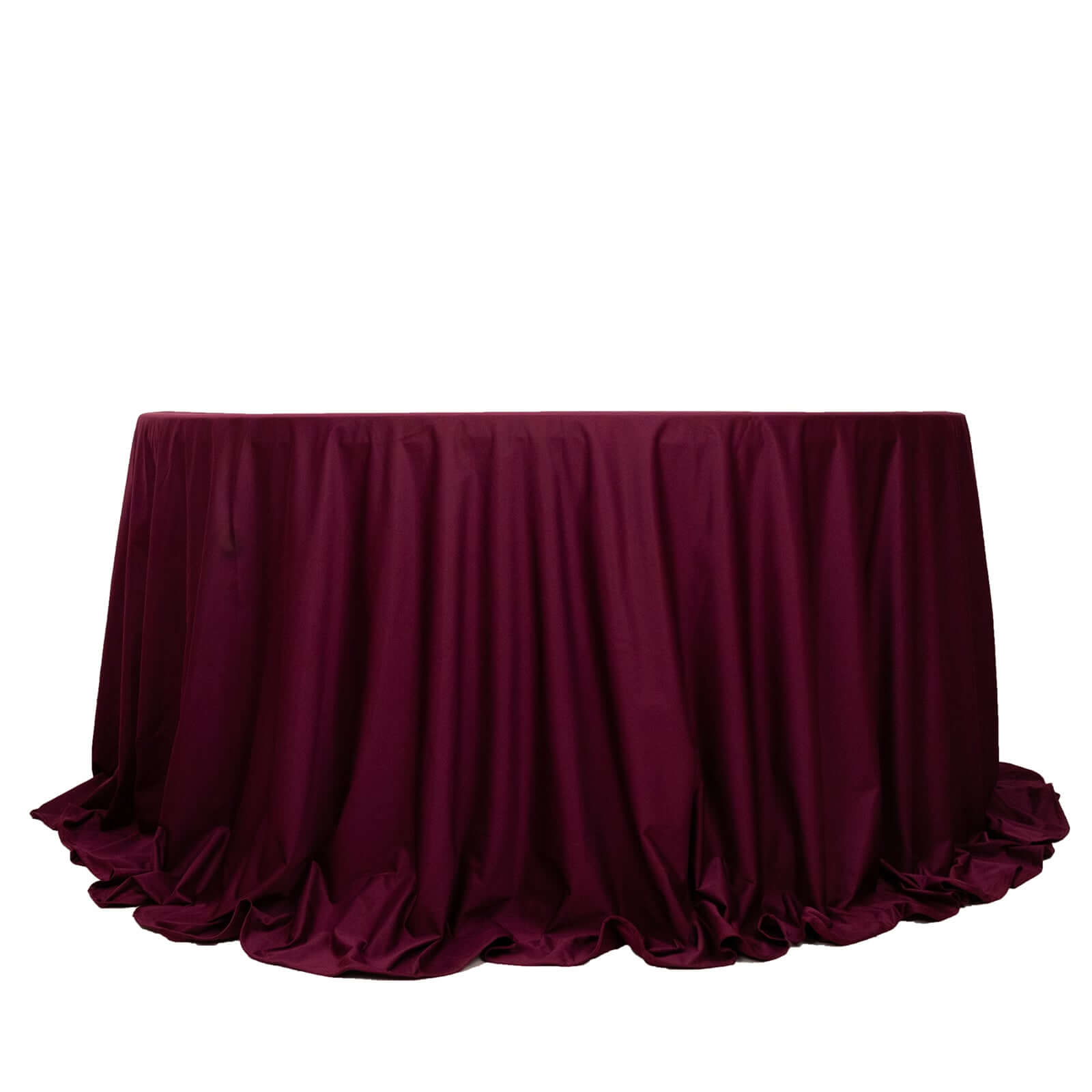 Hot Sale! Premium Burgundy 132' Round Scuba Tablecloth - Wrinkle & Stain Resistant