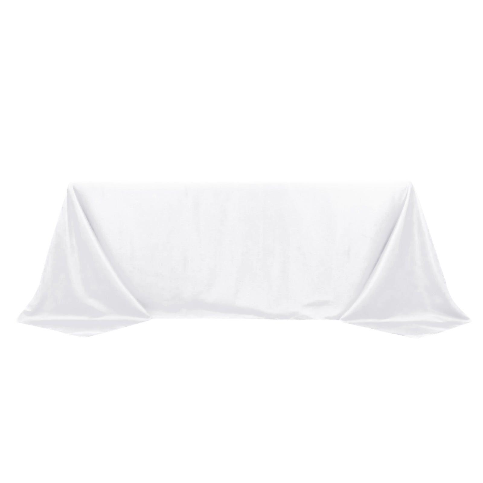 Luxurious Seamless 220GSM Stain-Resistant White Polyester Rectangle Tablecloth 90x132 for Premium Events