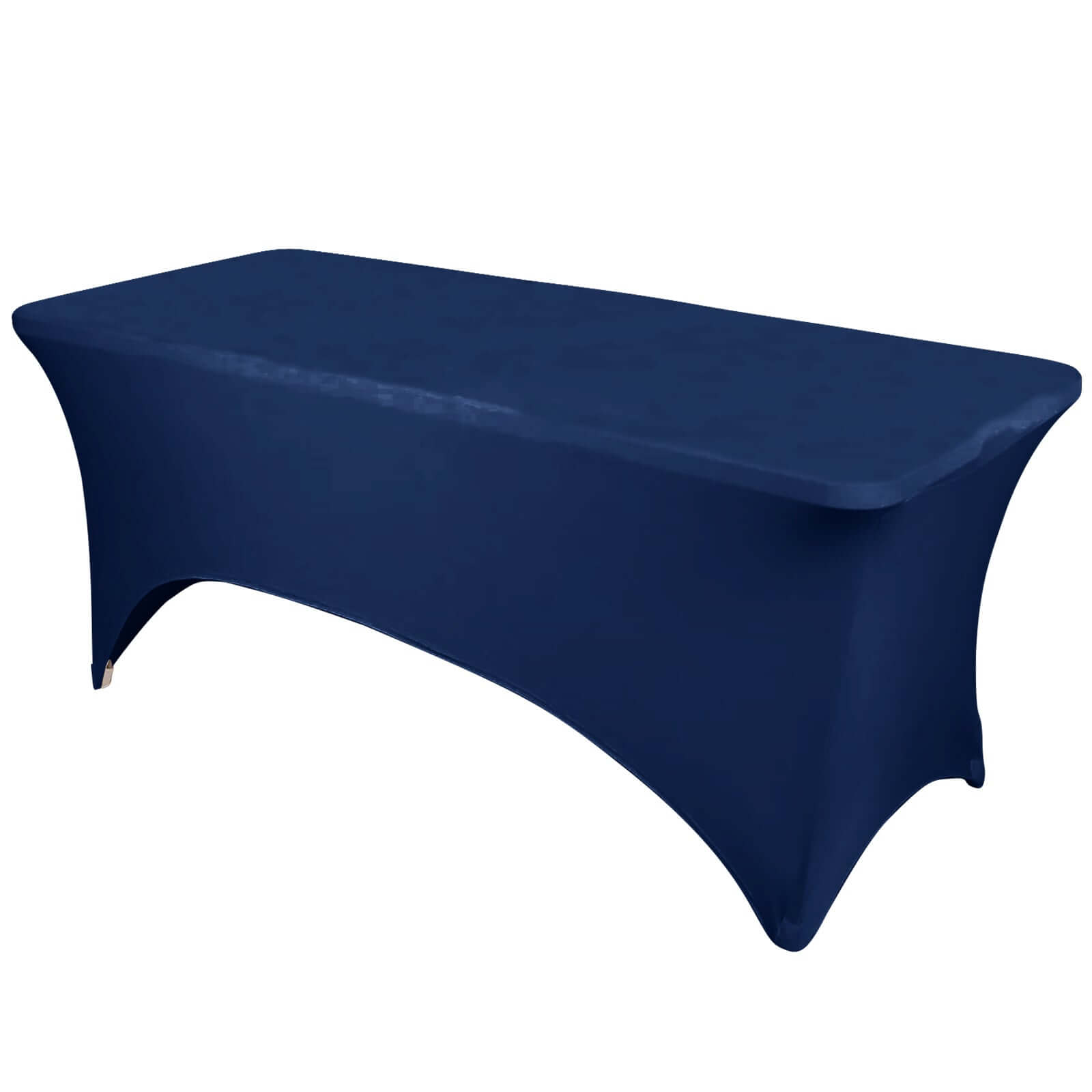 Durable Navy Blue 6ft Stretch Spandex Rectangle Tablecloth for a Perfect Fit