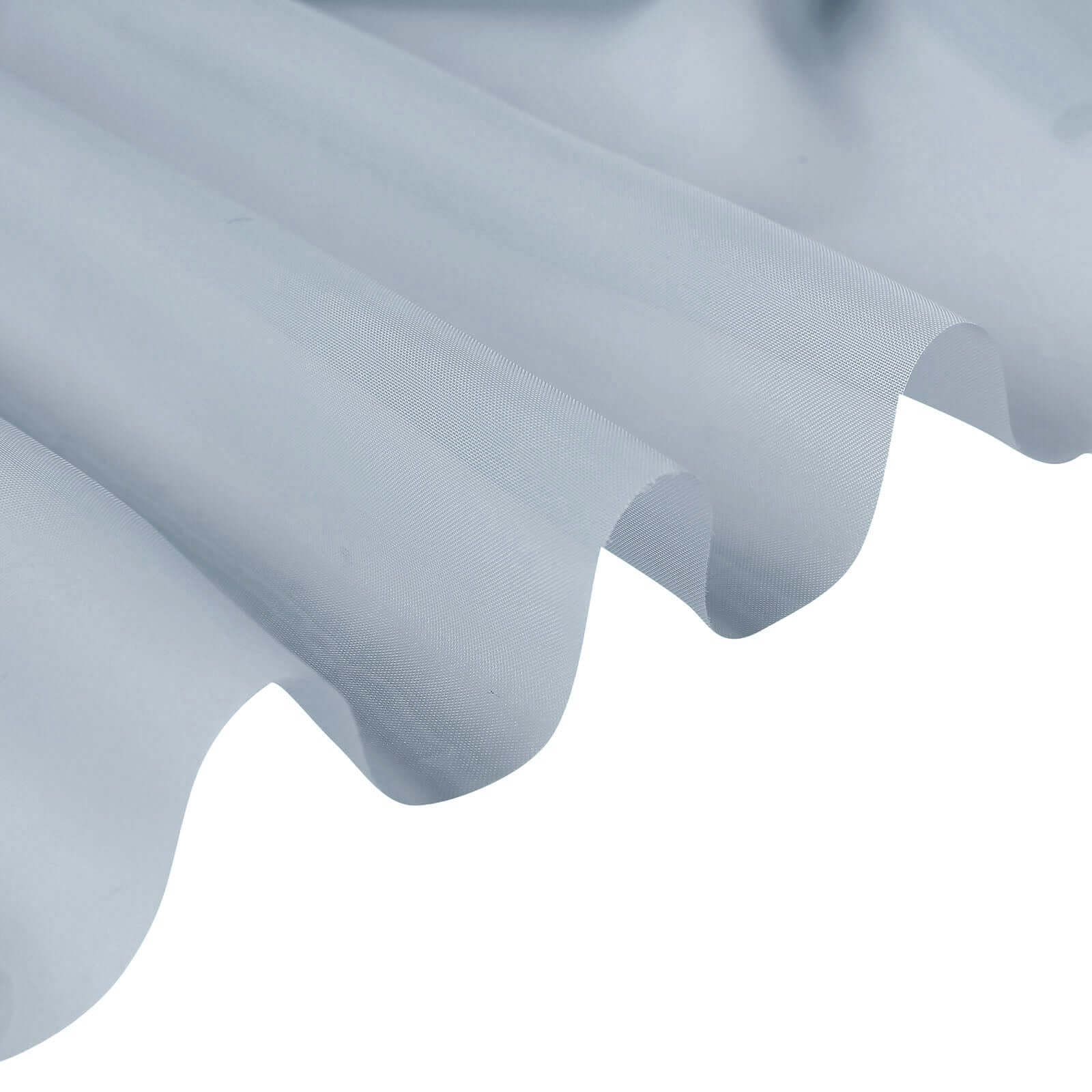 Premium 5ft x 32ft Dusty Blue Chiffon Curtain Panel - Durable Flame - Resistant Backdrop with Rod Pocket