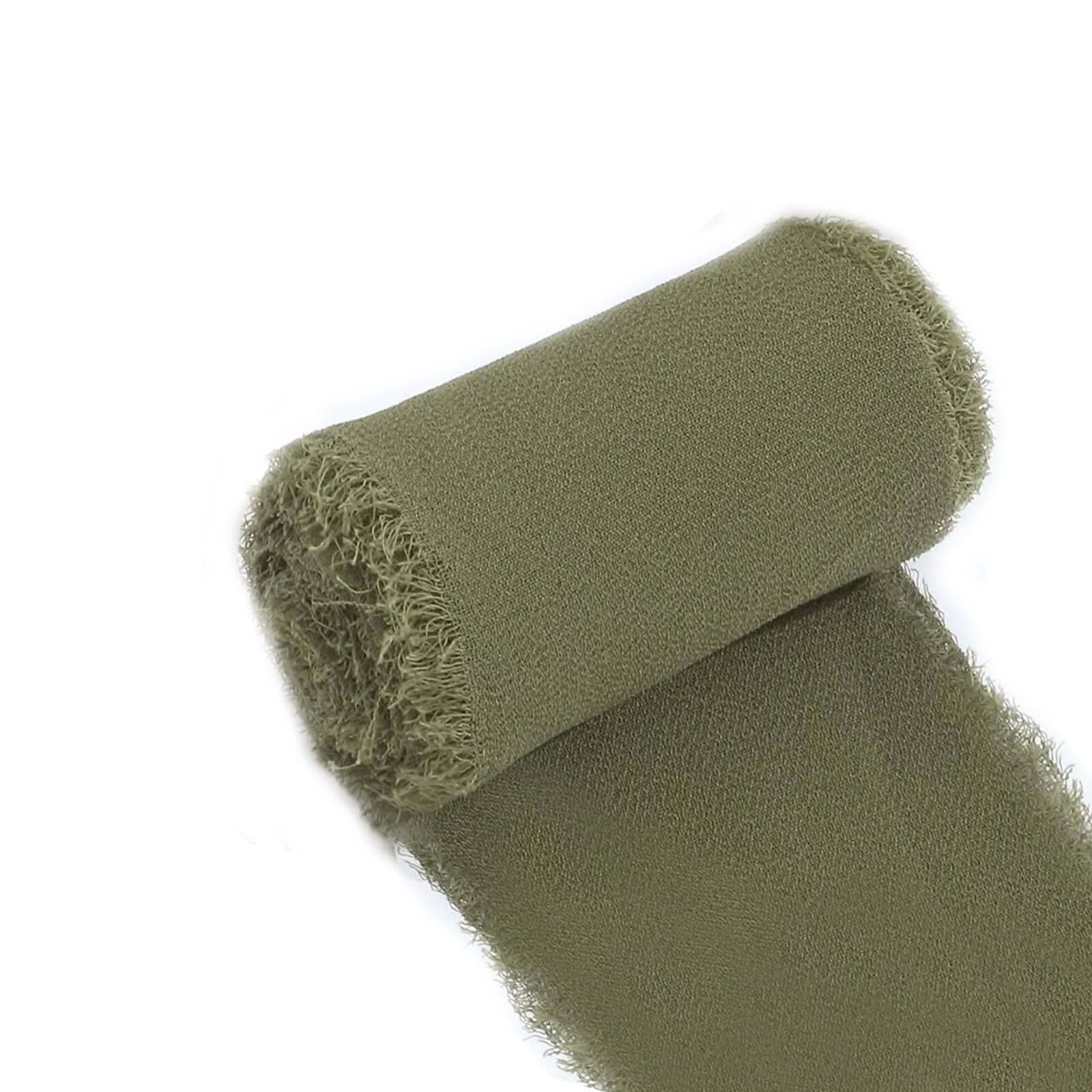 Hot Deal! 2-Pack 6yds Dusty Sage Green Silk-Like Chiffon Ribbon Rolls for DIY Wedding Bouquets