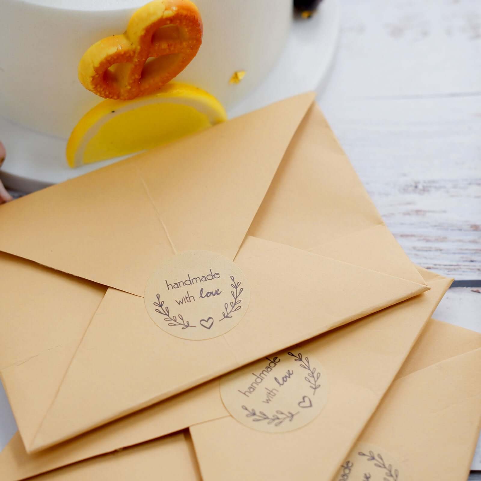500 Pcs 1.5" Handmade Olive Branch Stickers - Ideal for Bakery Boxes