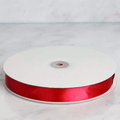 Hot Deal! 100-Yard 7/8 Red Single-Face Decorative Satin Ribbon