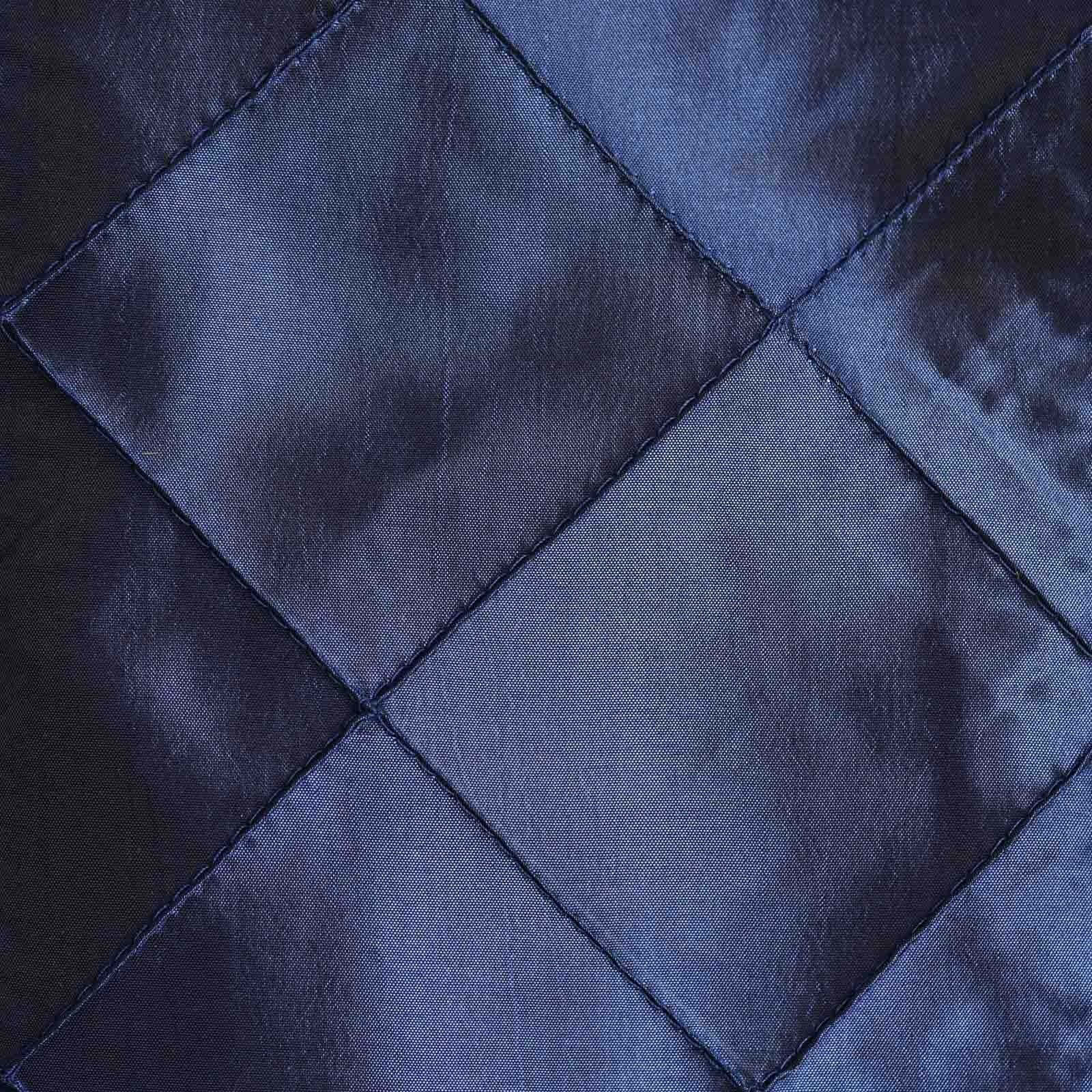5-Piece Set of Navy Blue Pintuck Satin Dinner Napkins, 17x17, Wrinkle-Resistant