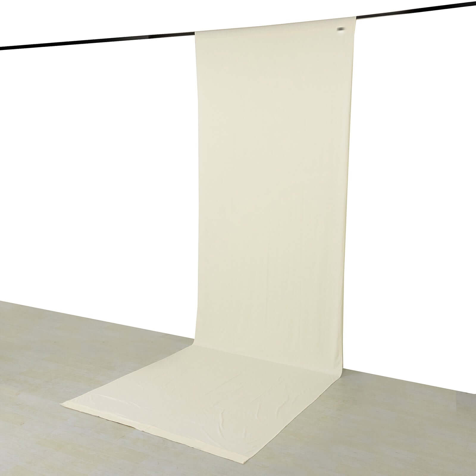 Hot Deal! Ivory 4-Way Stretch Spandex Event Drapes, Wrinkle-Free Backdrop Panels with Rod Pockets (5ft x 16ft)