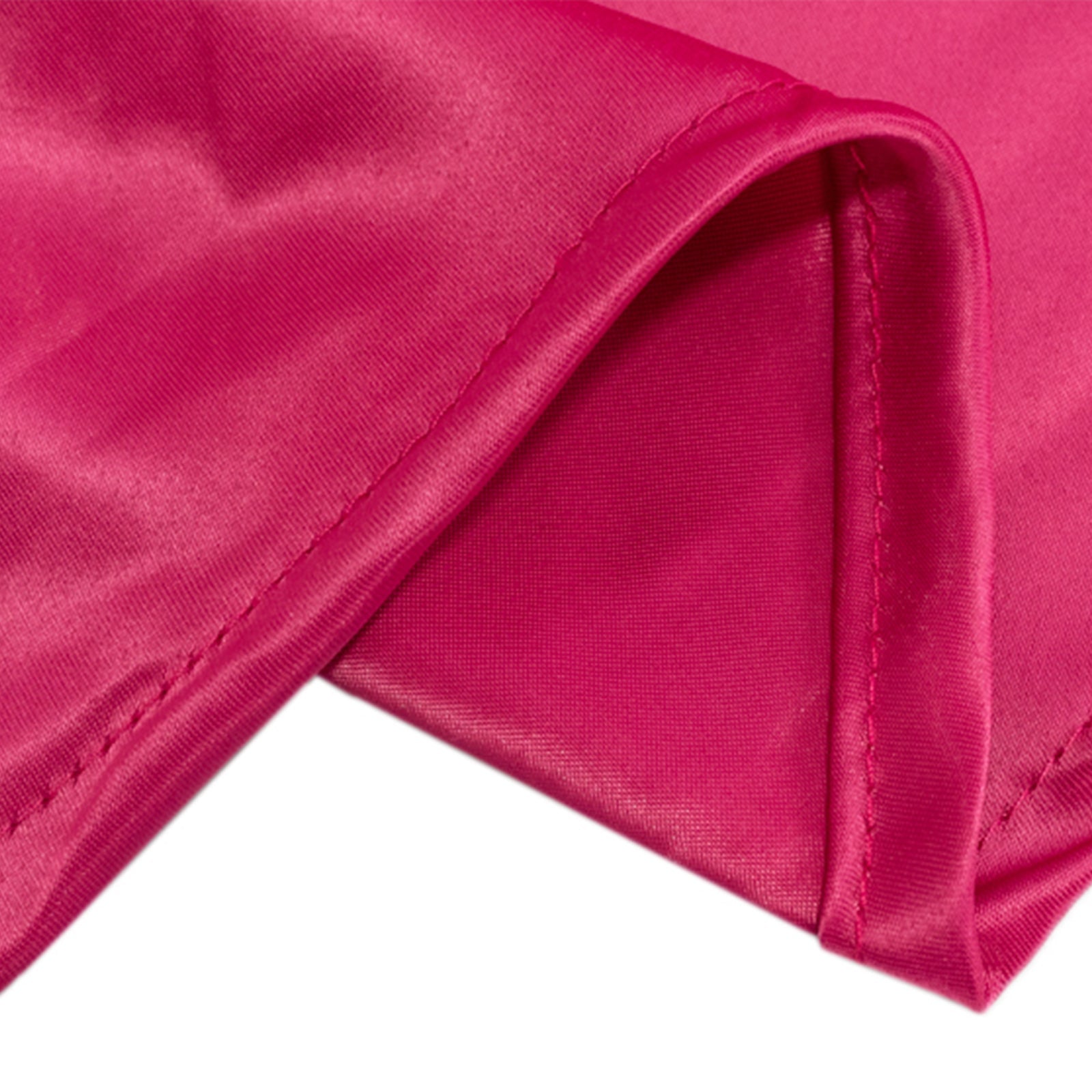 Exclusive Fuchsia Lamour Satin 120" Round Tablecloth - Seamless with Soft Sheen