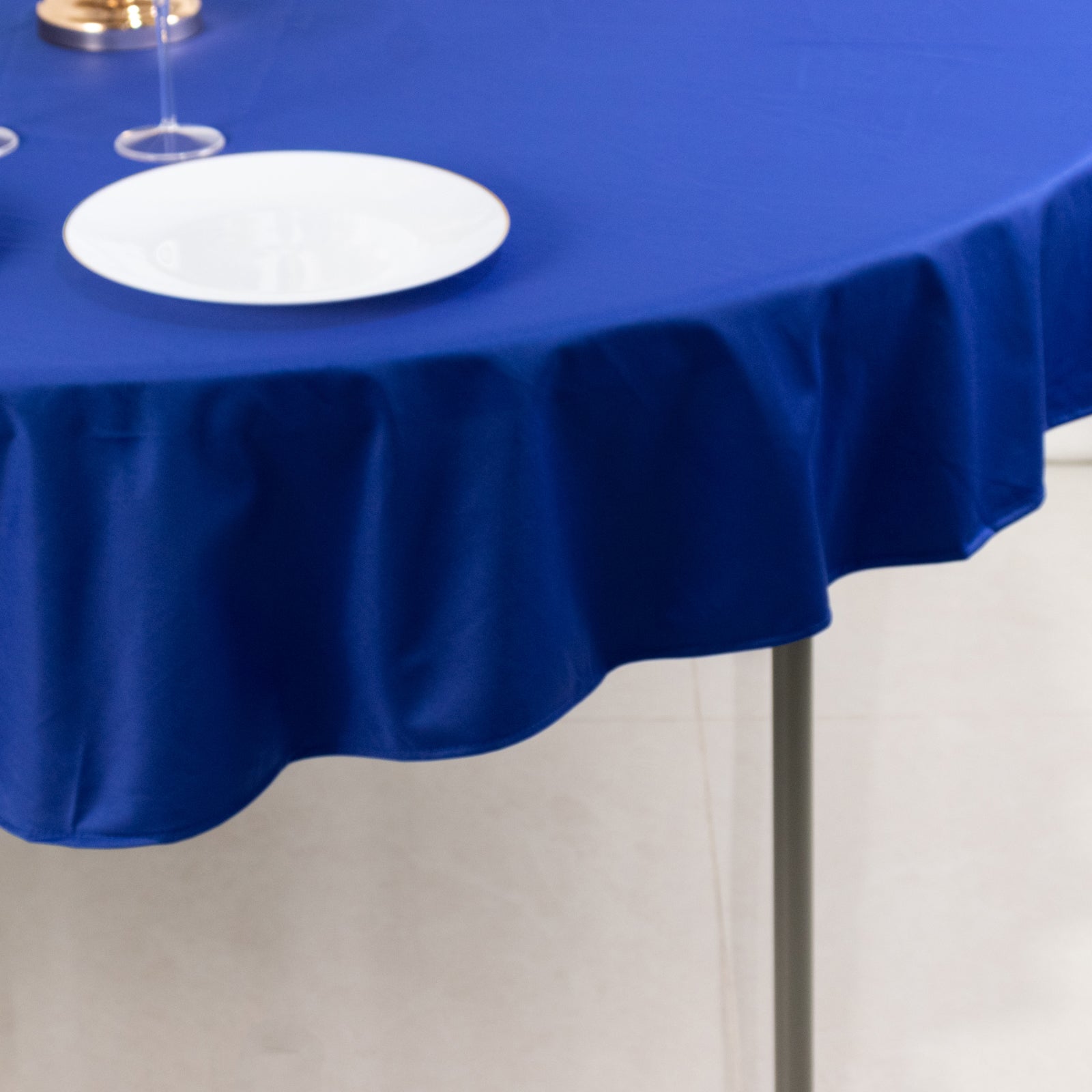 Royal Blue 70-Inch Wrinkle-Free & Stain-Resistant Premium Scuba Round Tablecloth