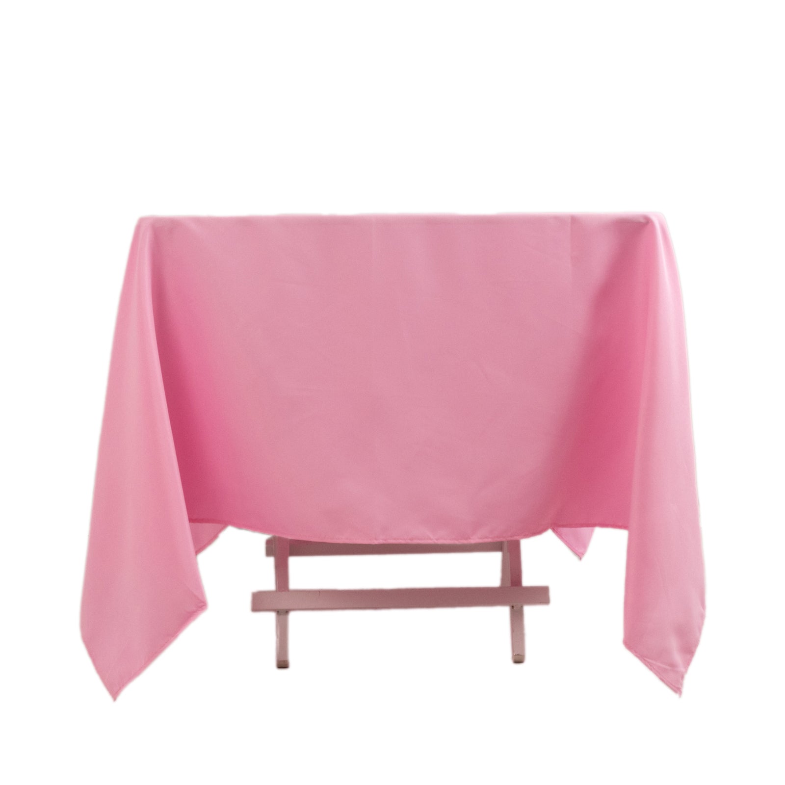 Hot! 70x70 Pink 220GSM Wrinkle-Resistant Premium Polyester Square Tablecloth