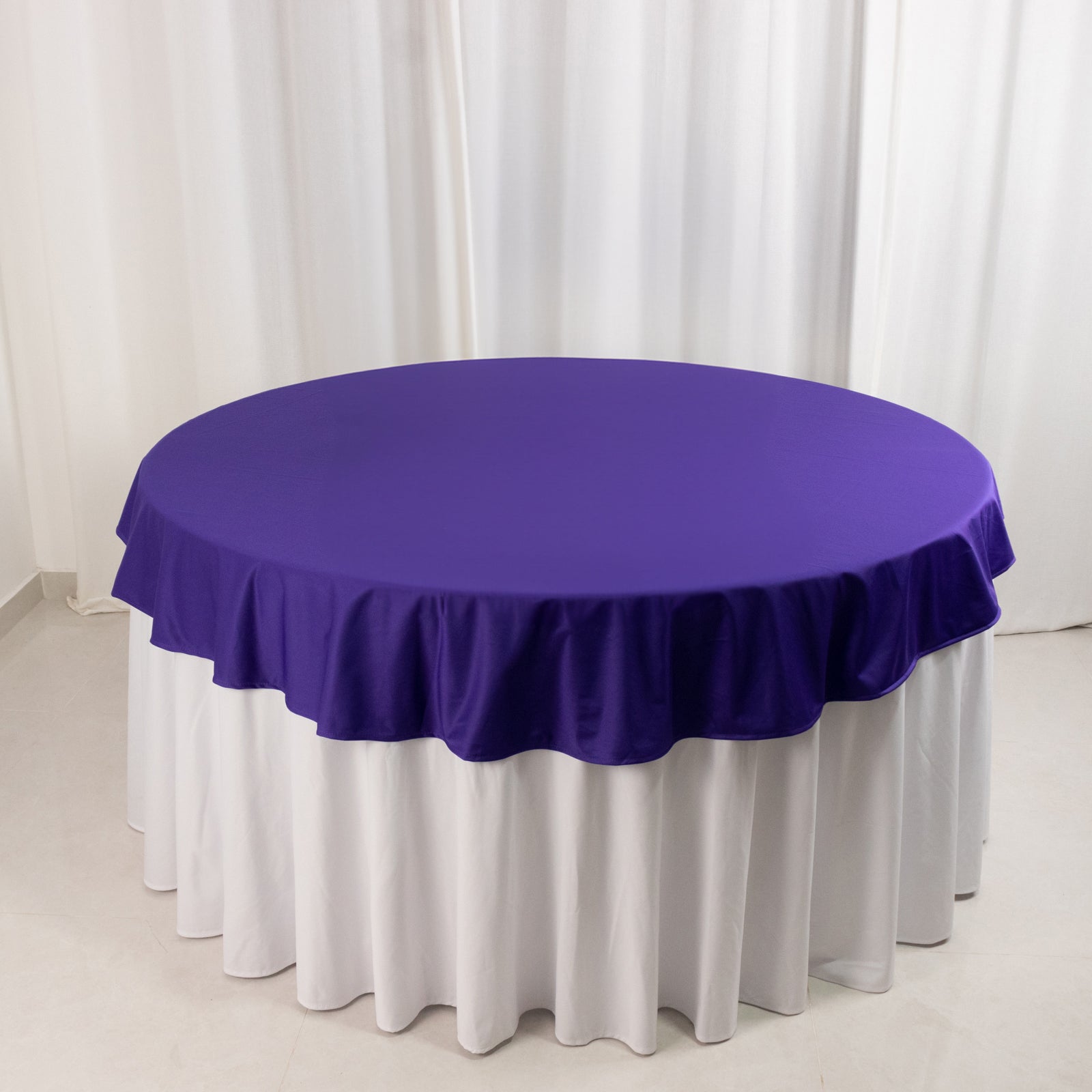 Premium Purple 70-Inch Round Scuba Tablecloth - Wrinkle & Stain Resistant