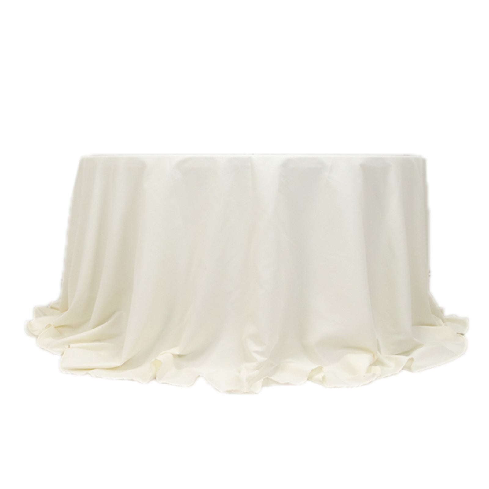 Hot Sale! Seamless Wrinkle - Free 132' Ivory Cotton Blend Round Tablecloth for Various Occasions