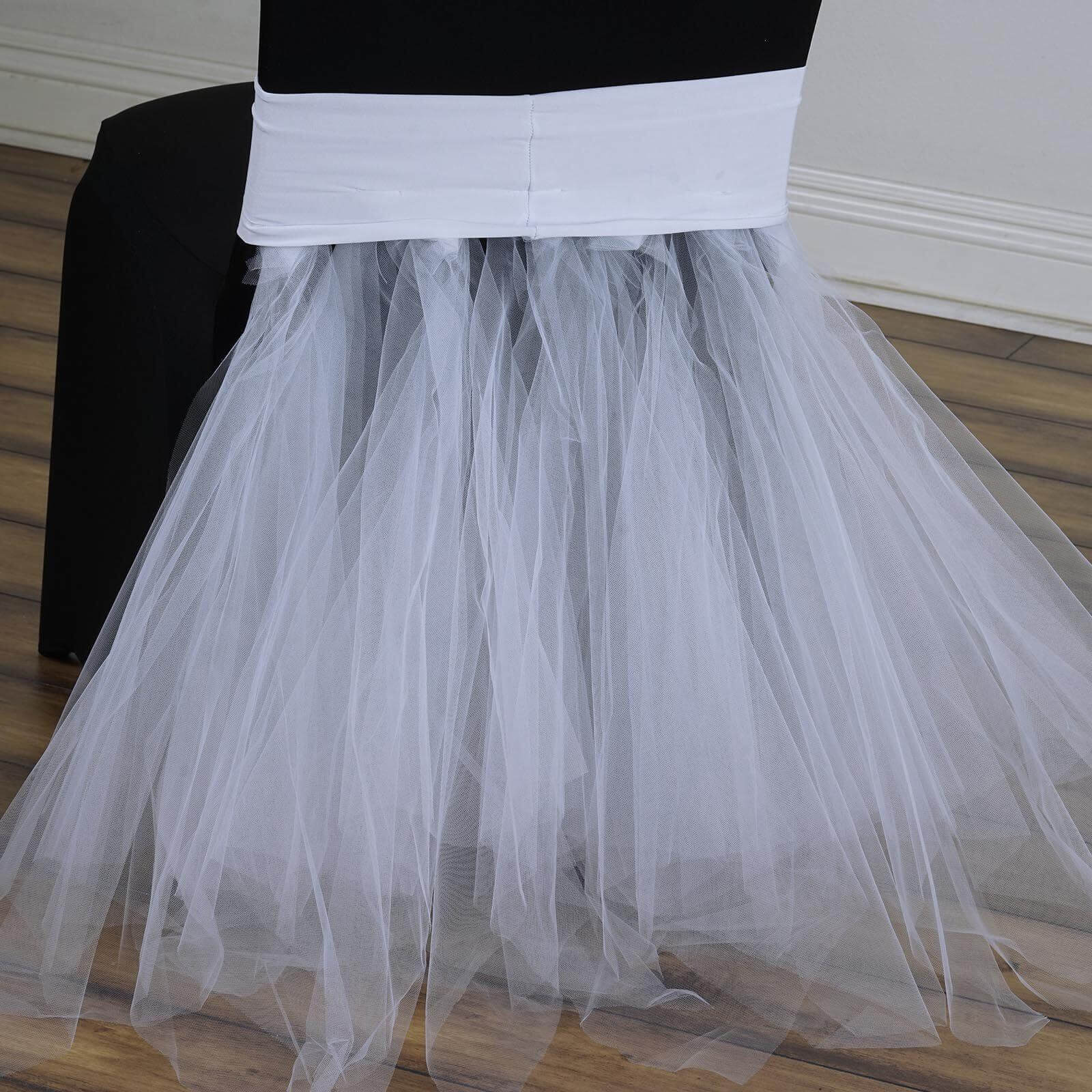White Spandex Tutu - Style Chair Cover Skirt for Elegant Wedding and Formal Events