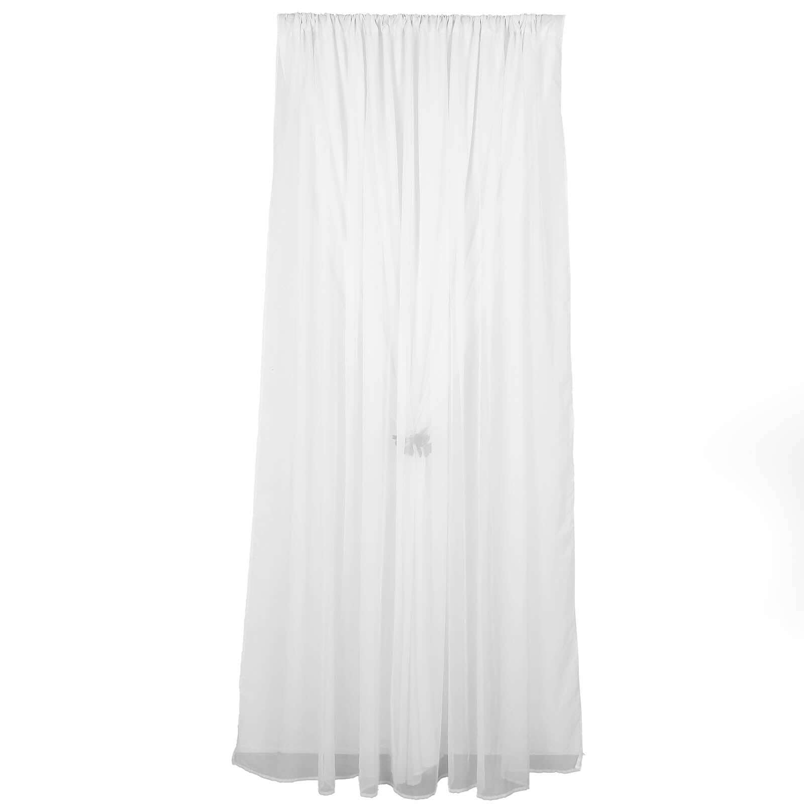 Sale! 10ftx10ft Dual - Layer White Polyester & Chiffon Event Curtain Drapes with Rod Pockets