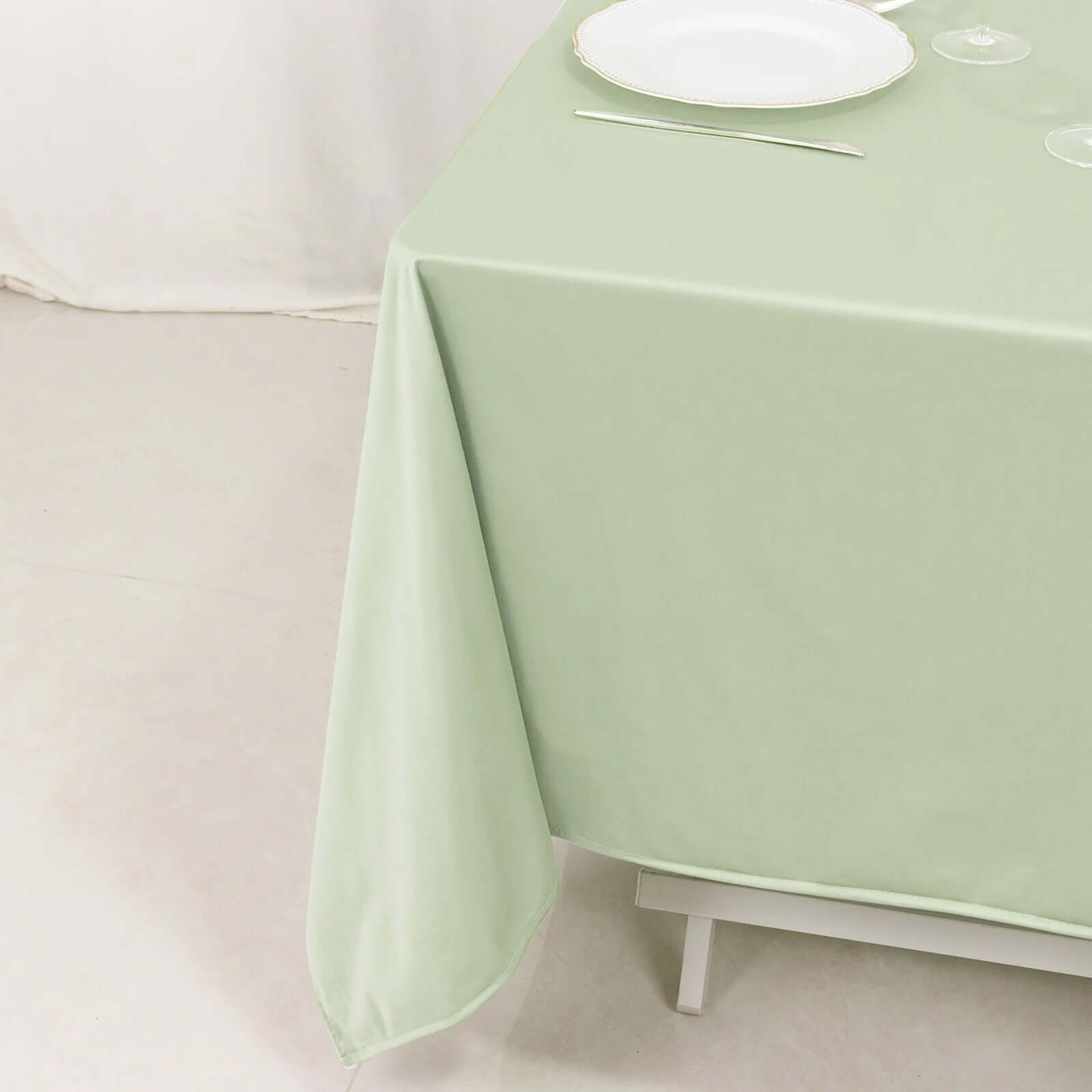 Sage Green 70x70 Premium Scuba Tablecloth - Wrinkle & Stain Resistant