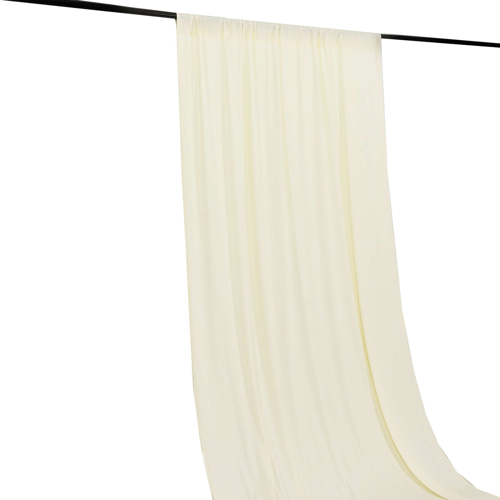 Hot Deal! Ivory 4-Way Stretch Spandex Event Drapes, Wrinkle-Free Backdrop Panels with Rod Pockets (5ft x 16ft)