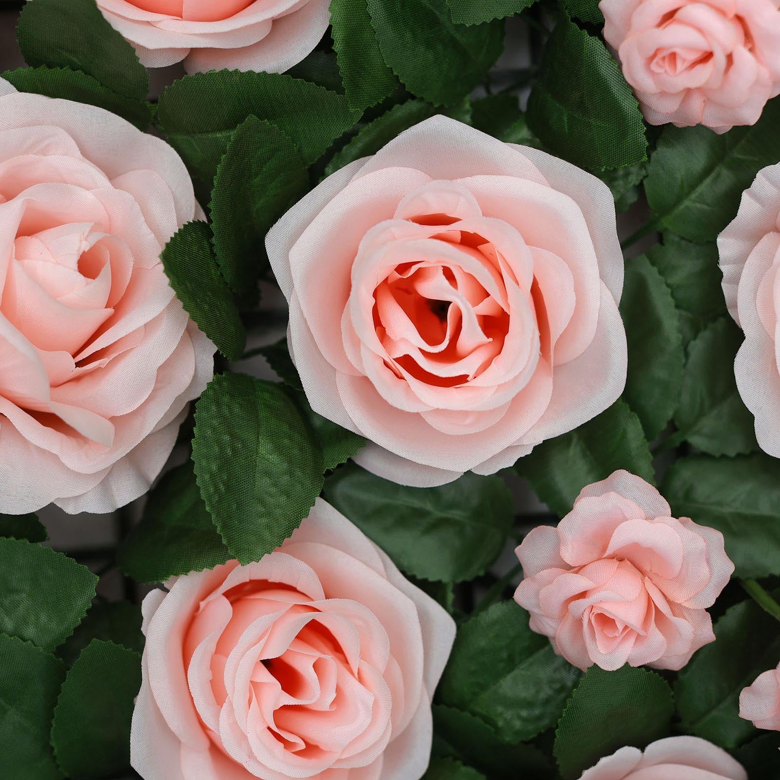 4-Piece Set of 12 Sq ft. Blush Silk Rose Flower Wall Panels for Easy Installation