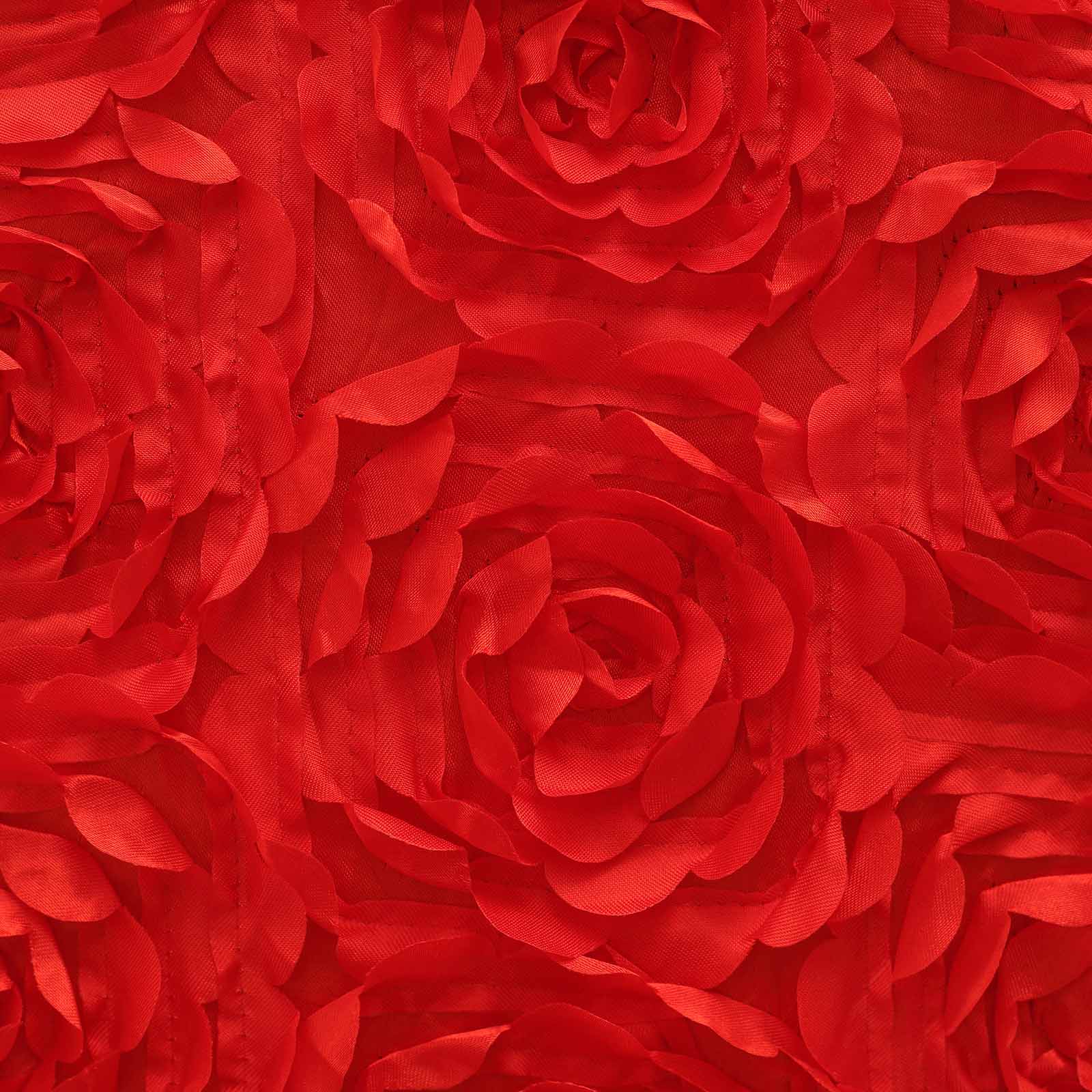 Red Satin Rosette Stretch Slip-On Cover for Banquet Chairs - Great Value!