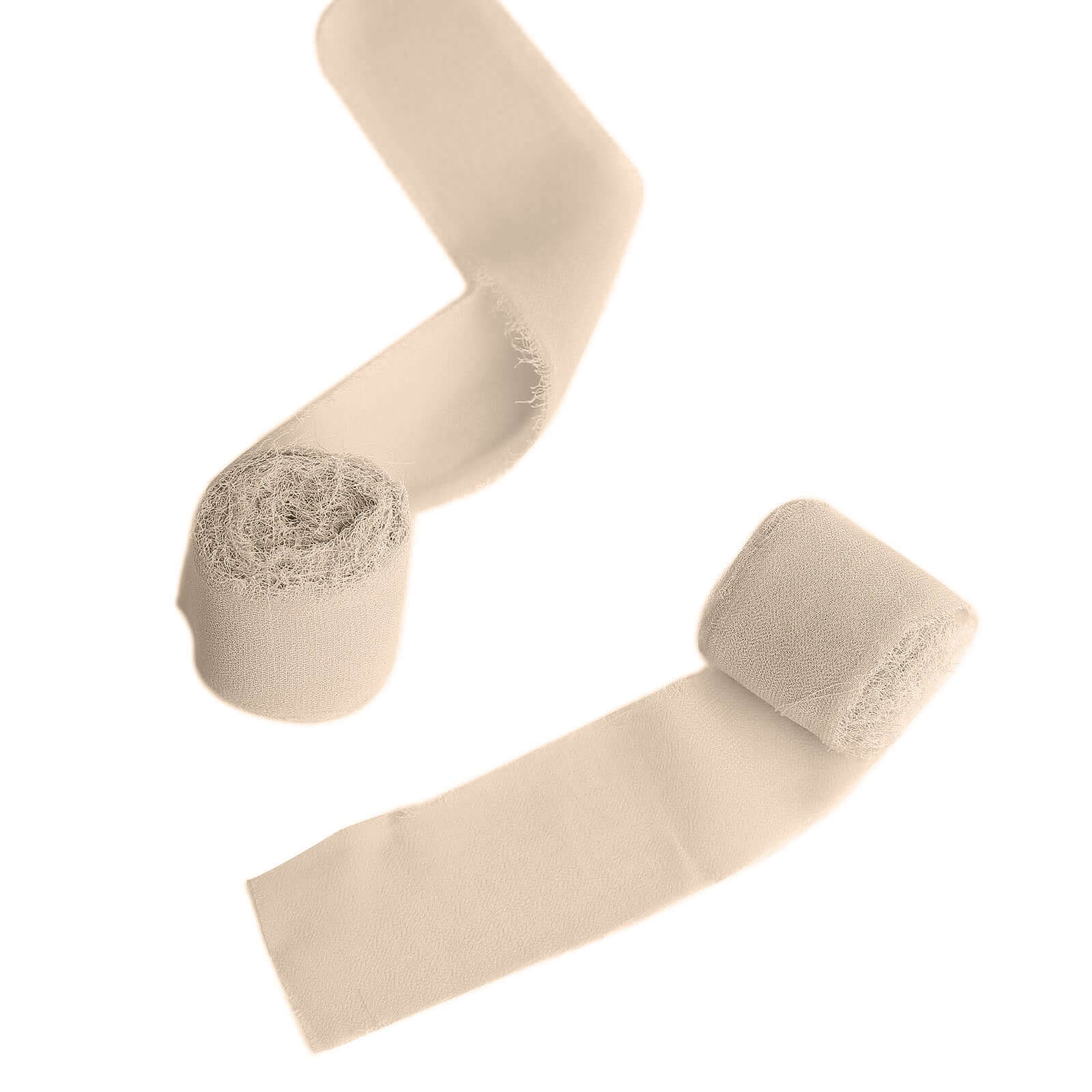 2-Pack 6-Yard Nude Silk-Like Chiffon Ribbon Rolls for DIY Wedding Crafts