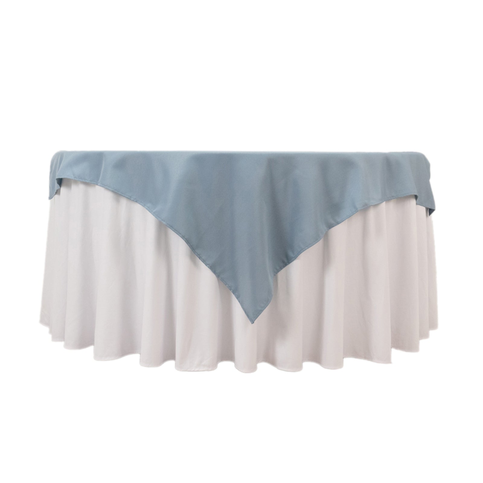 Premium 54x54 Dusty Blue Polyester Square Table Overlay - Stain & Wrinkle Resistant 220GSM Table Topper