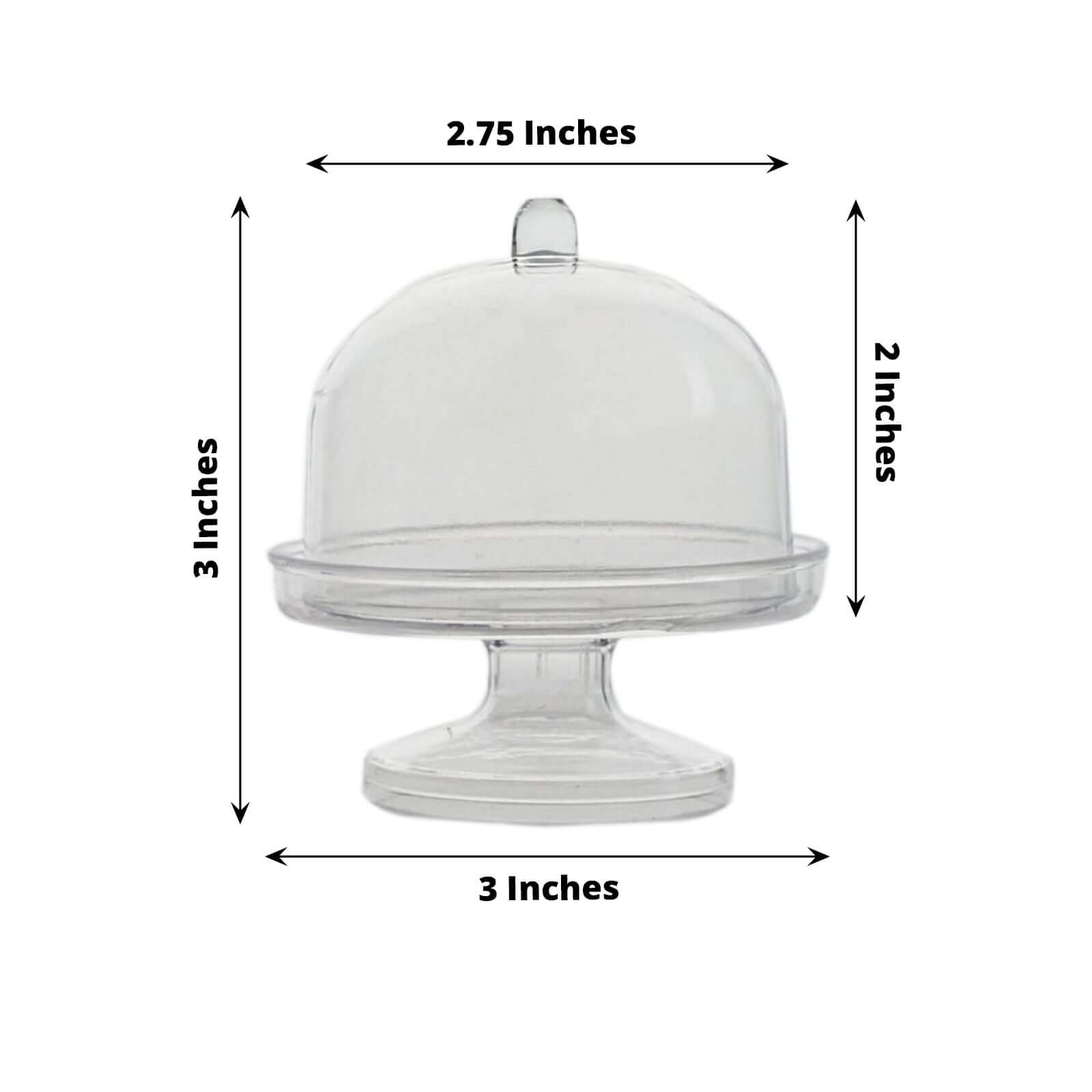 12-Pack Clear Fillable Mini Pedestal Candy Containers with Dome Lid - Ideal for Party Favors