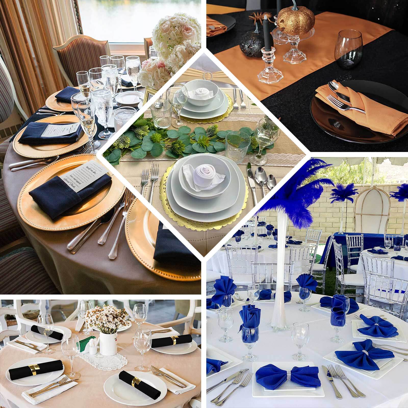 5-Piece Set of Wrinkle-Resistant & Durable 20x20 Terracotta (Rust) Premium Polyester Dinner Napkins