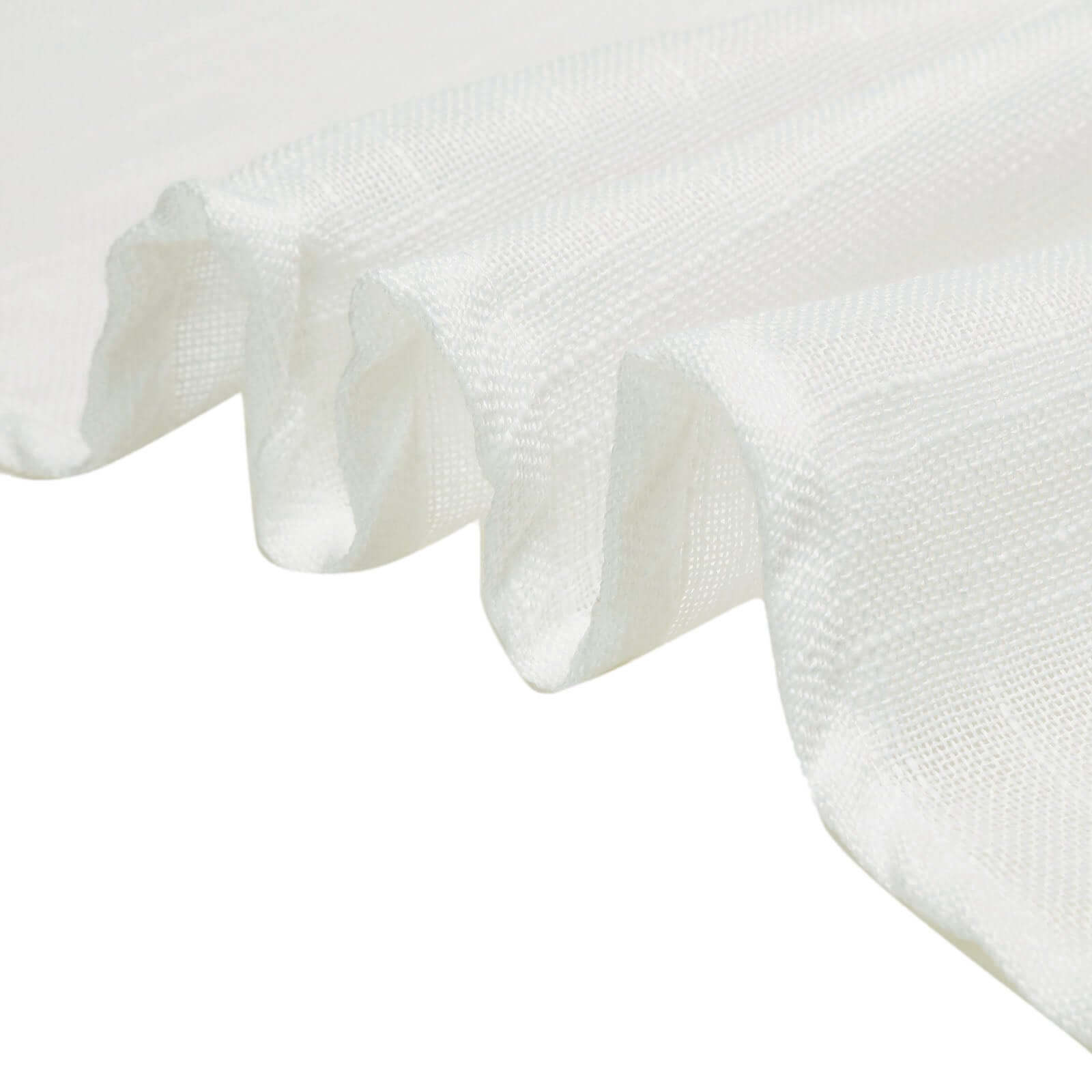 White Faux Linen 90x132 Rectangular Tablecloth - Ideal for Weddings & Special Events, Wrinkle-Resistant!