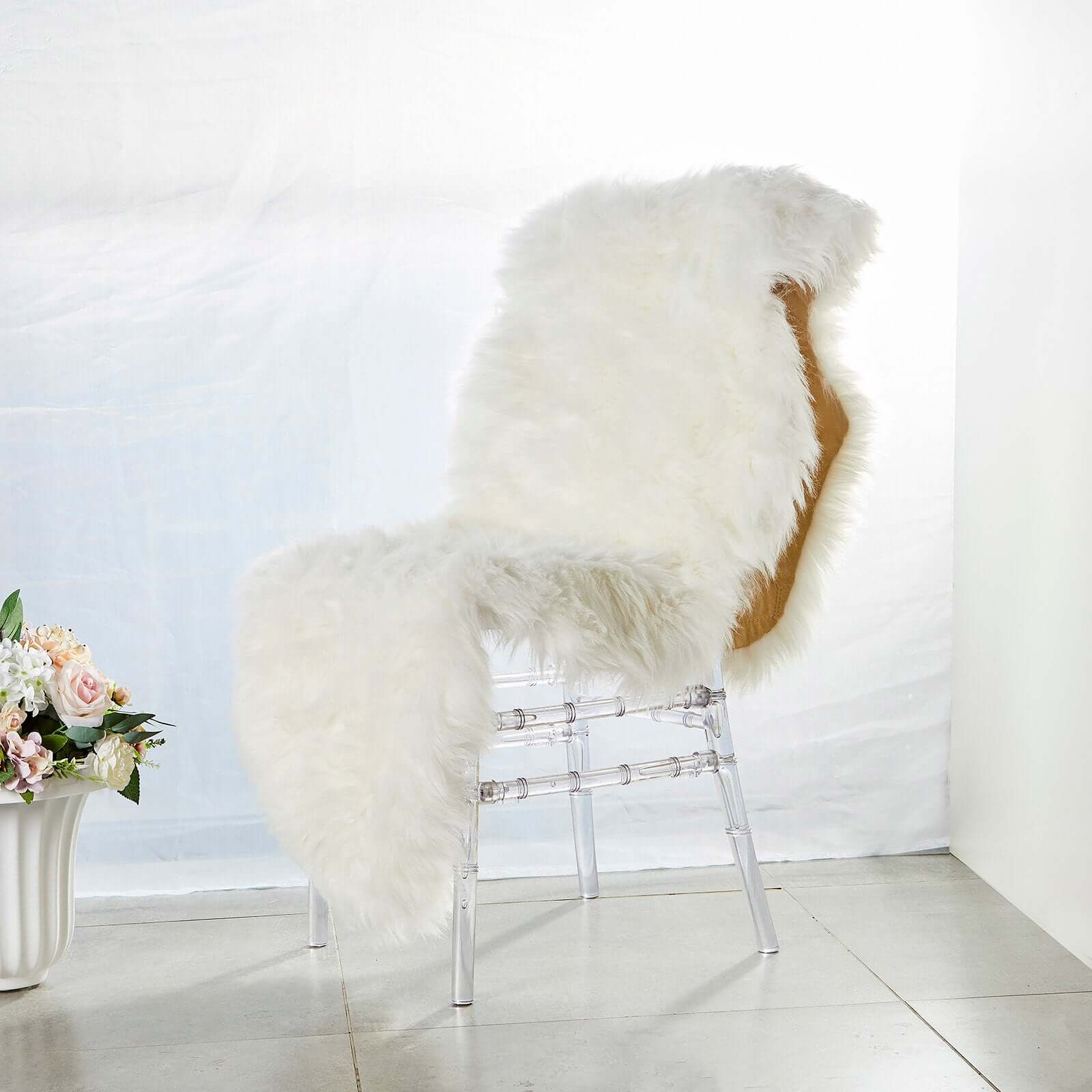 Get This Ultra Soft 6ft x 2ft White Faux Sheepskin Area Rug Runner