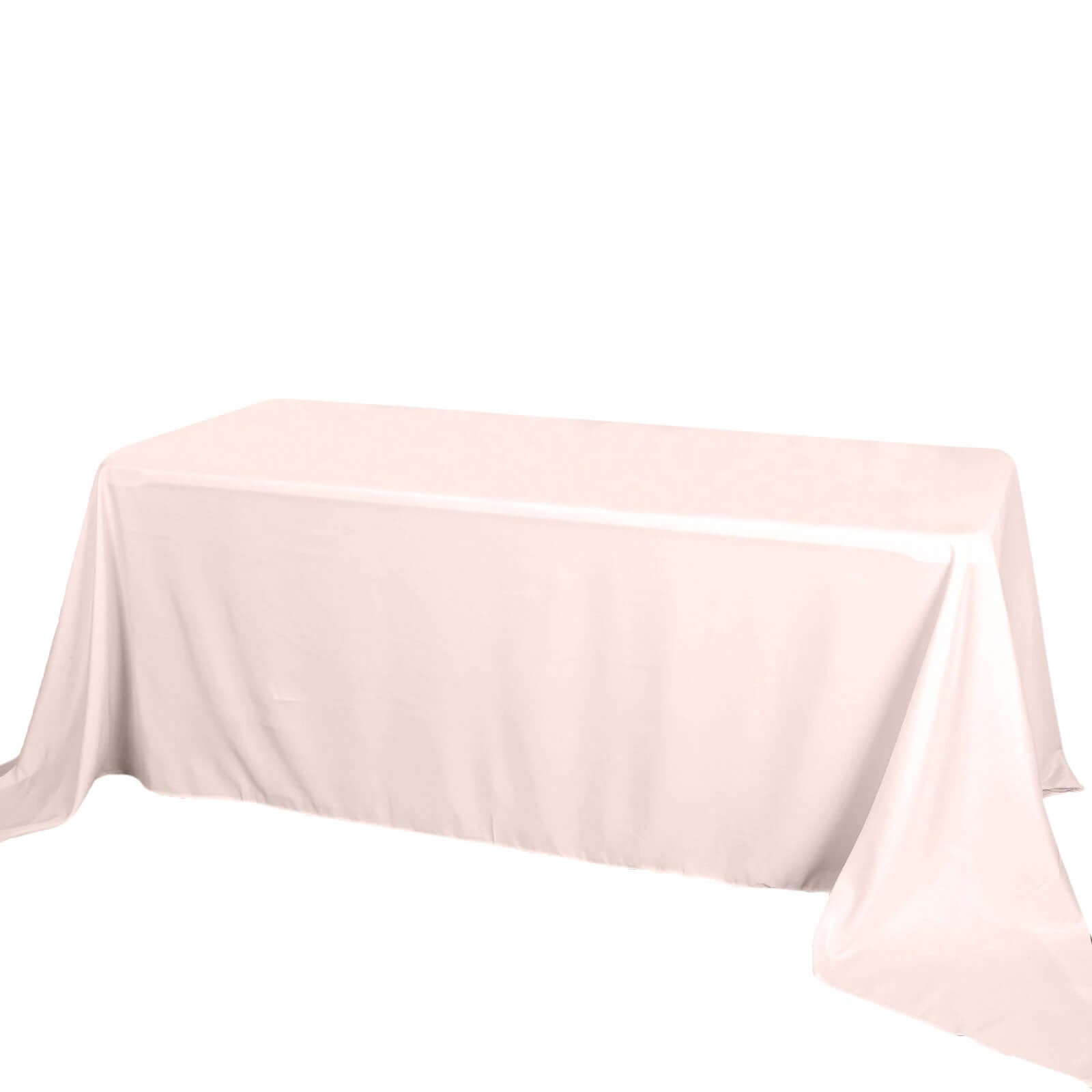 Wrinkle-Resistant Seamless Blush Polyester Rectangle Tablecloth 90x132