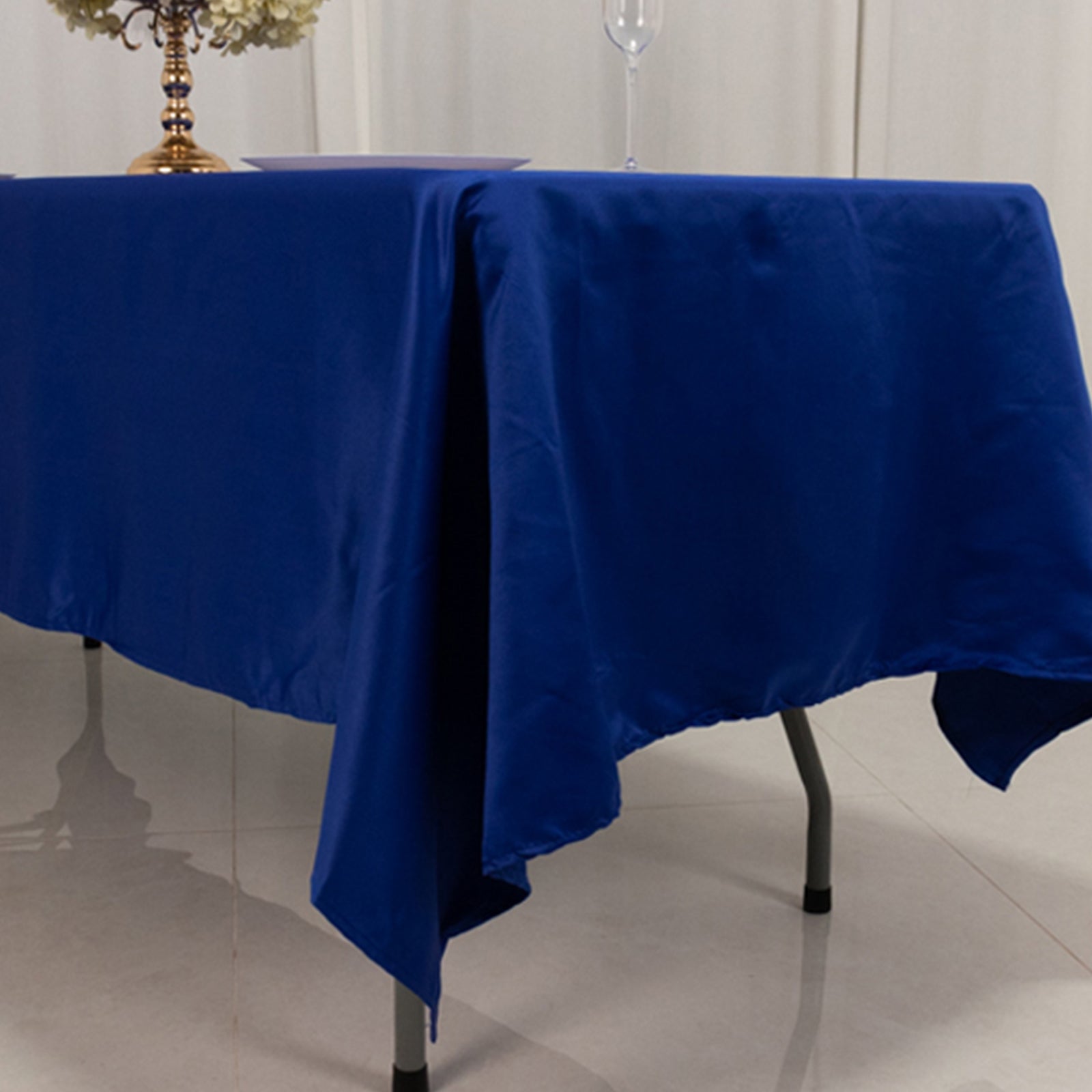 Royal Blue Lamour Satin Rectangle Tablecloth (60x102) - Durable, Silky Soft & High-Quality