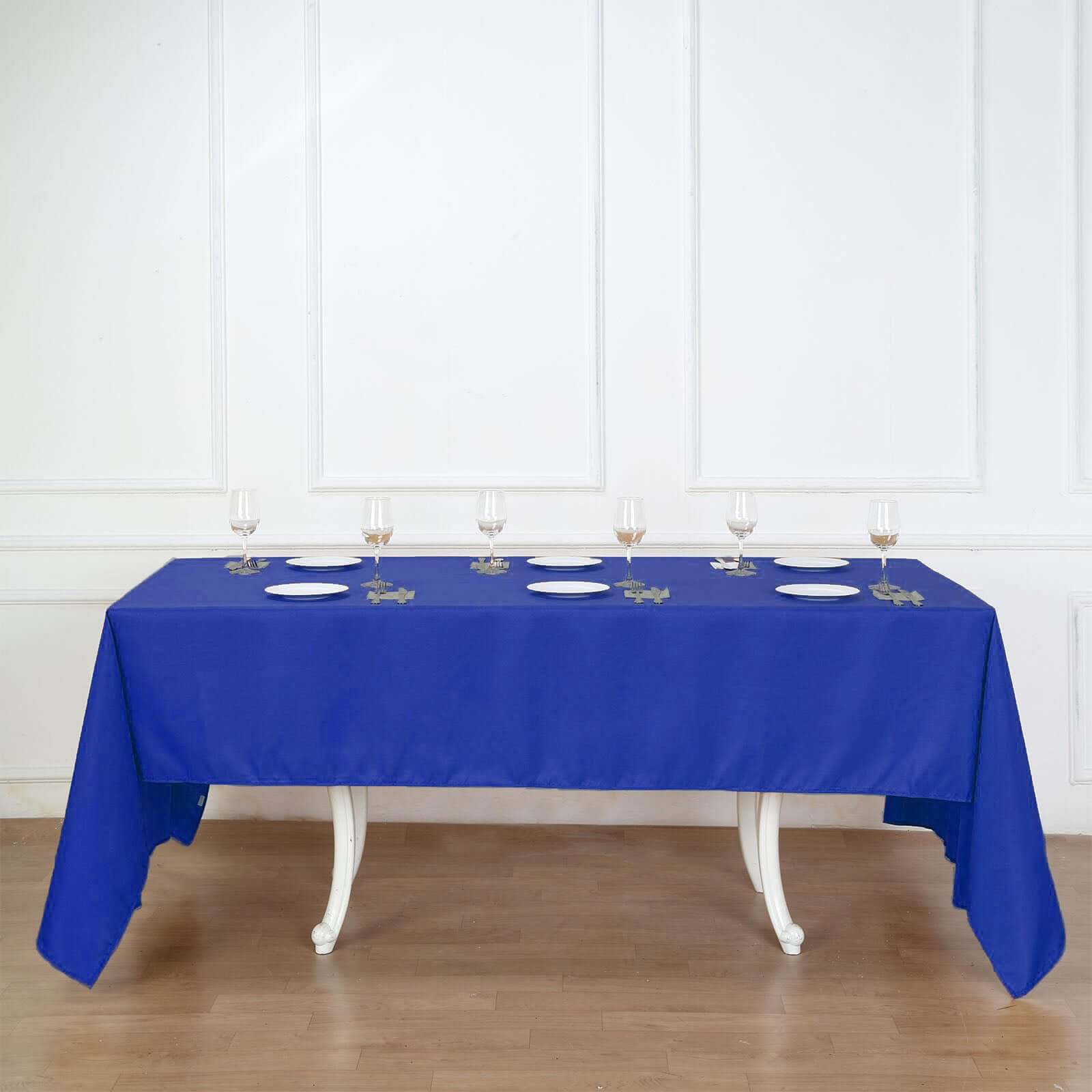 Hot Sale! Wrinkle-Resistant Royal Blue Polyester Rectangle Tablecloth 60x126