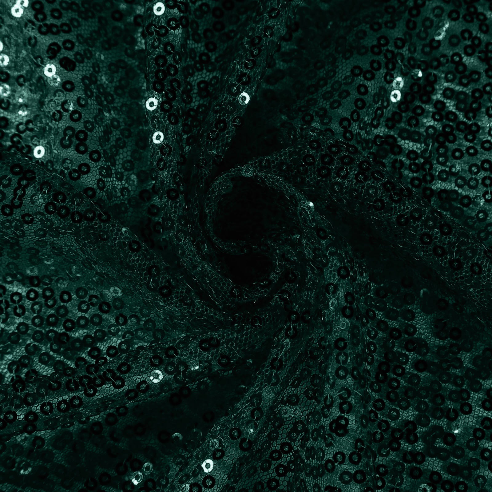 Hunter Emerald Green Seamless 132' Round Sequin Tablecloth - Dazzling Table Cover
