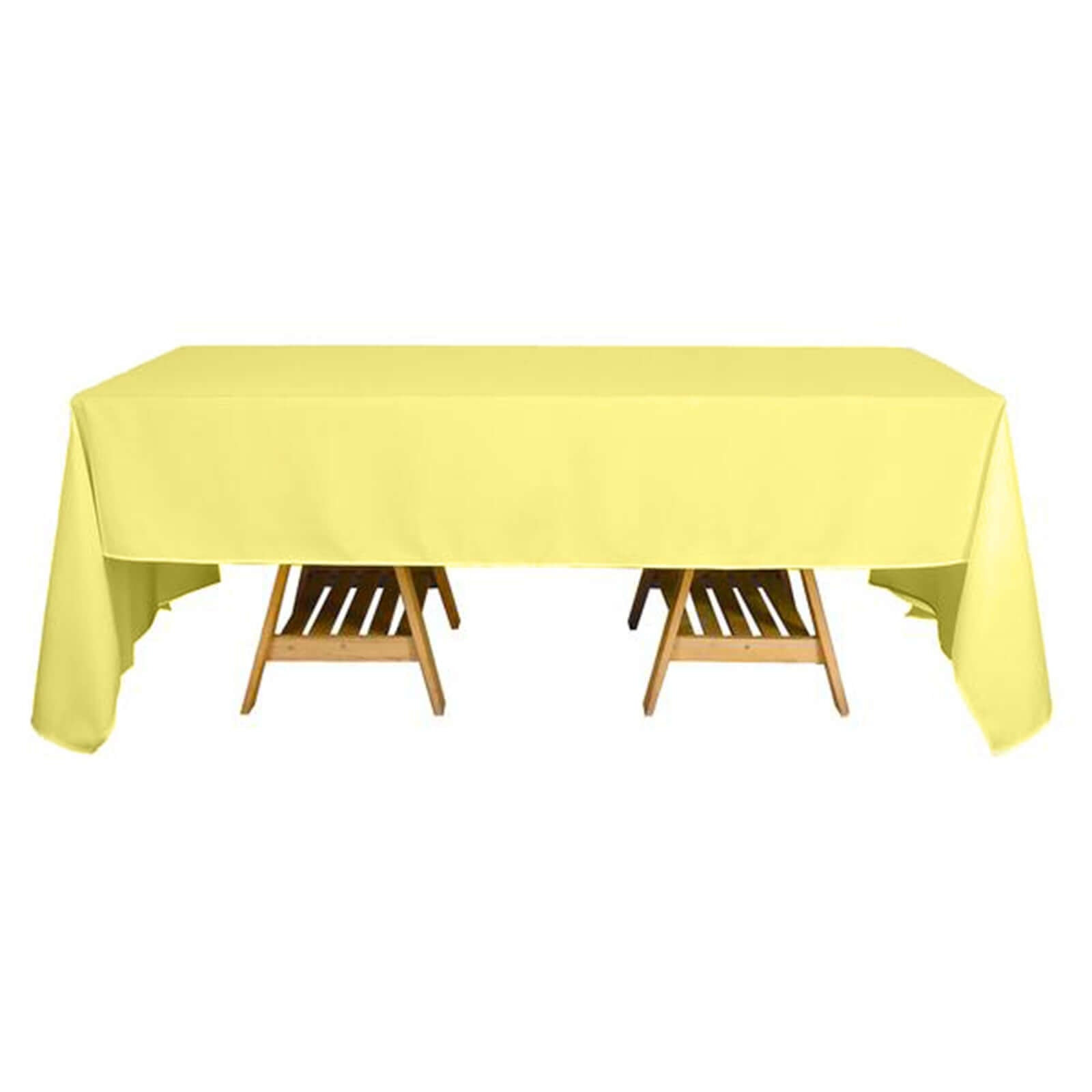 Yellow Wrinkle-Resistant 60x126 Polyester Rectangle Tablecloth - Perfect for Events