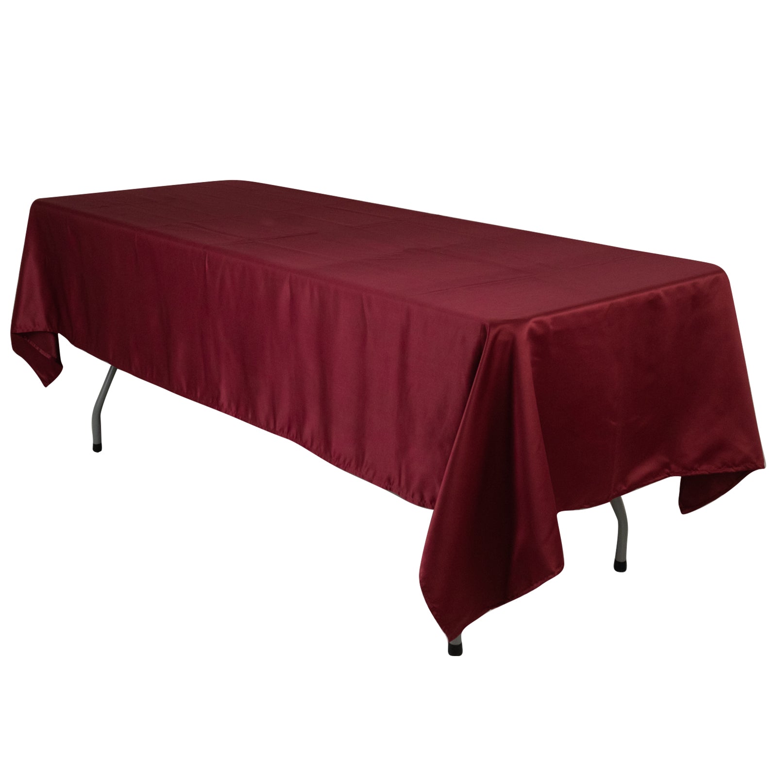Exclusive Lamour Satin Burgundy Tablecloth - Durable & Soft for Events