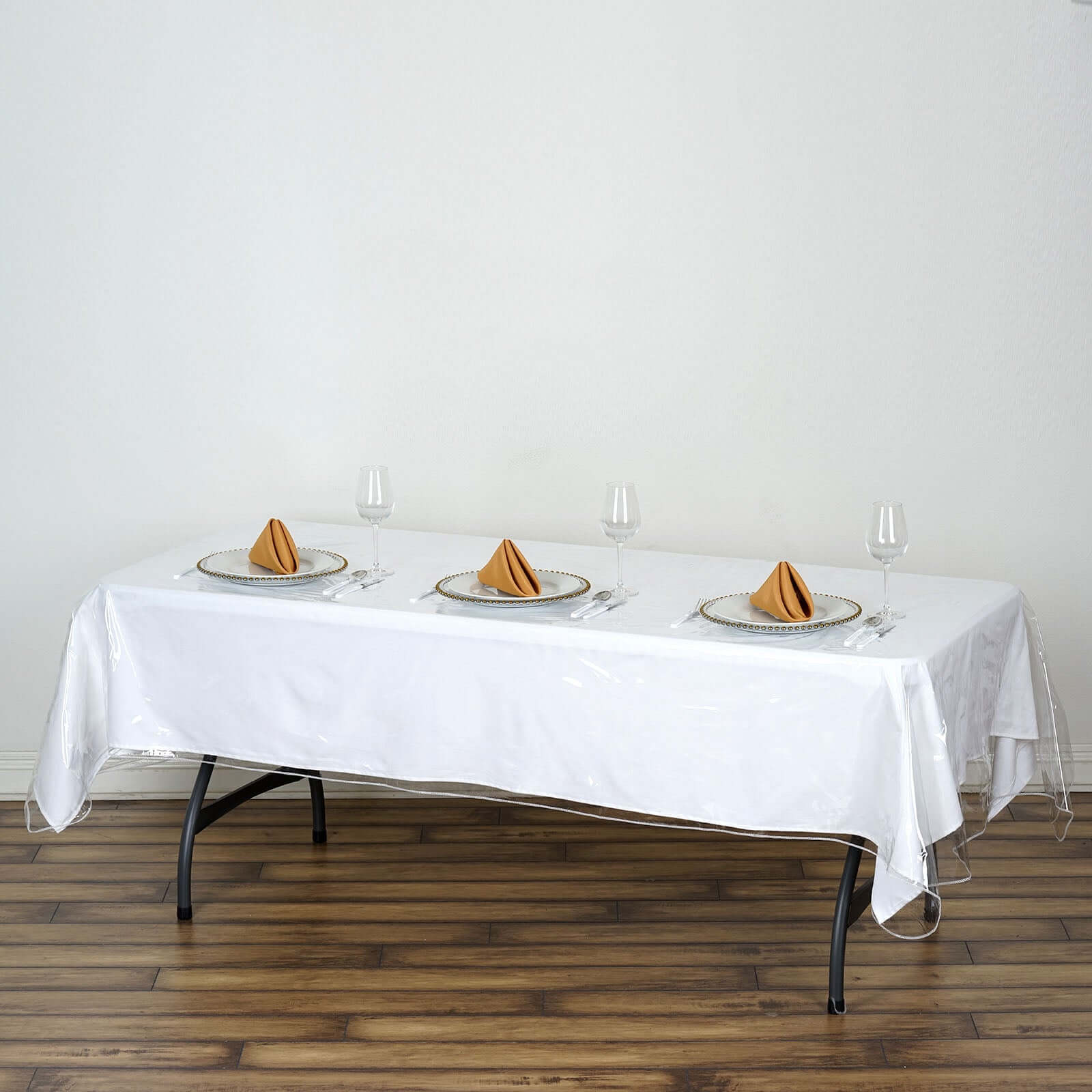 Eco-Friendly Heavy-Duty Clear Vinyl Rectangle Tablecloth 60x108, 10 Mil Thick - Great Value!