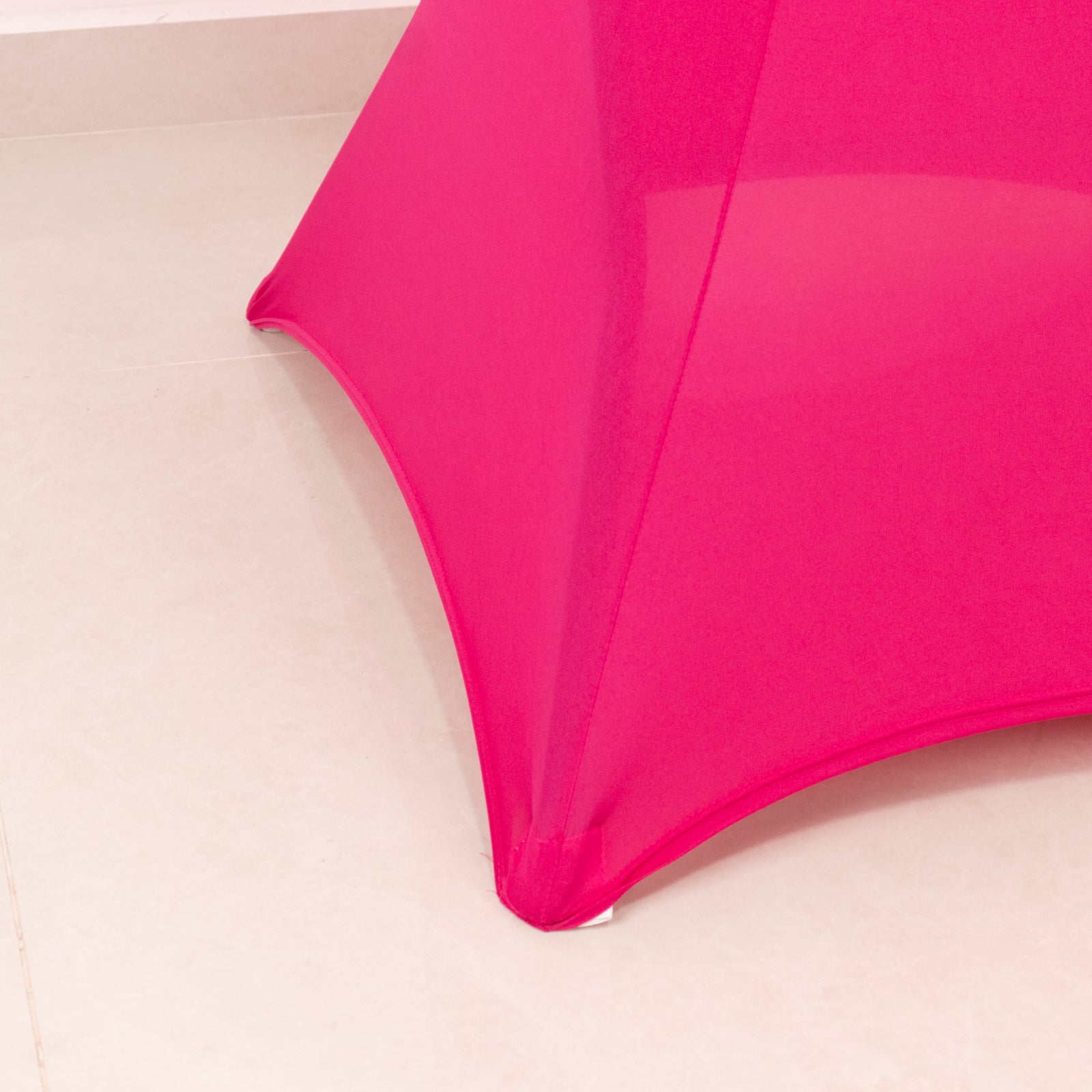 Fuchsia Spandex Stretch Fitted Cocktail Table Cover for 33 - 36 Round Tables - Easy Maintenance