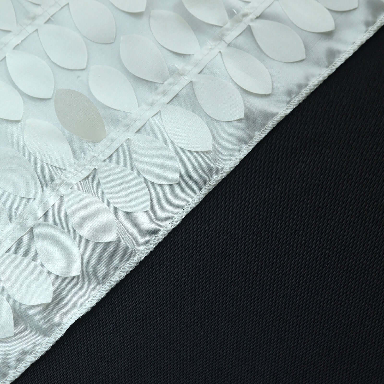 Hot! Ivory Taffeta Table Runner with 3D Leaf Petal Design, 12x108
