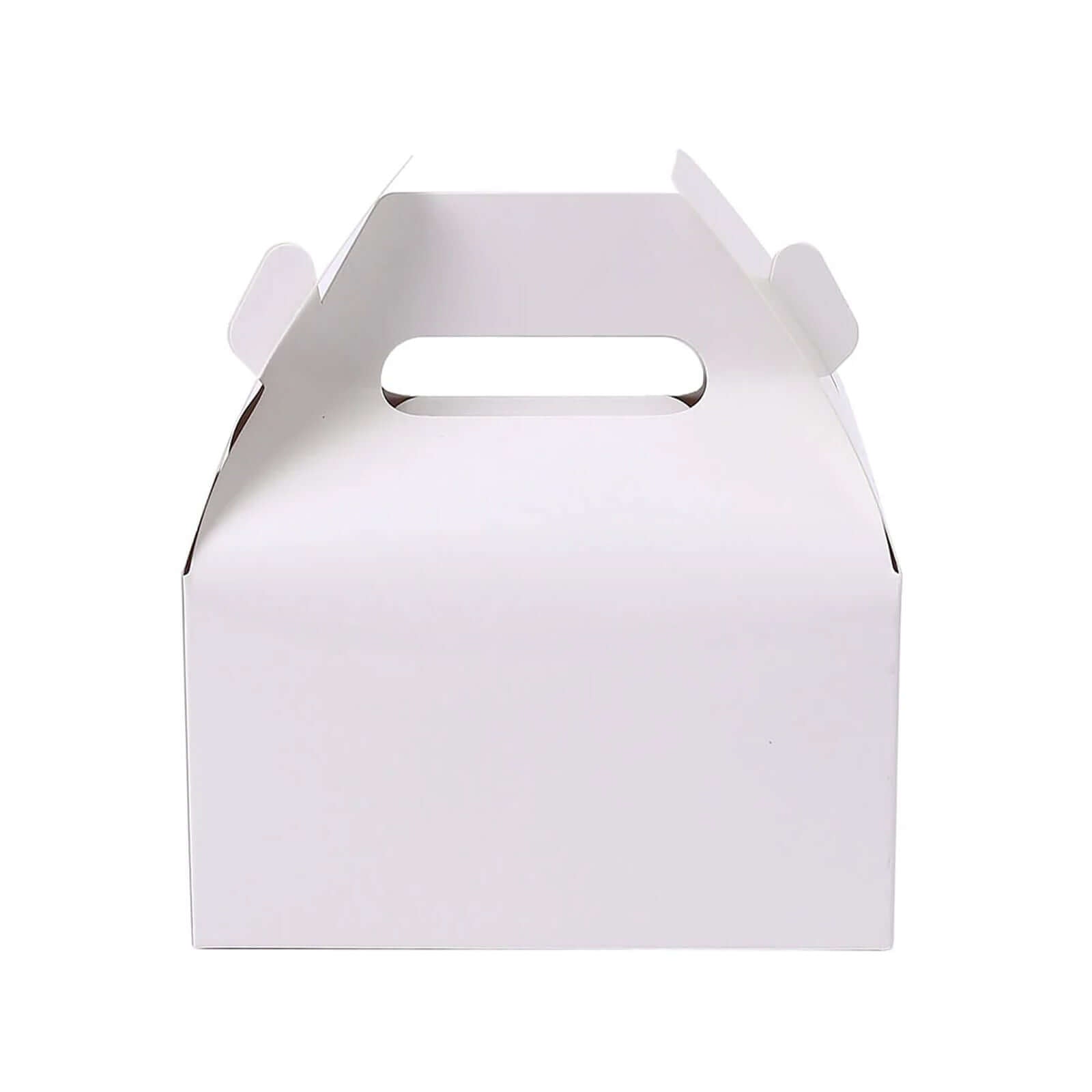 25-Pack Classic White Gable Tote Boxes for Party Favors and Candy Gifts