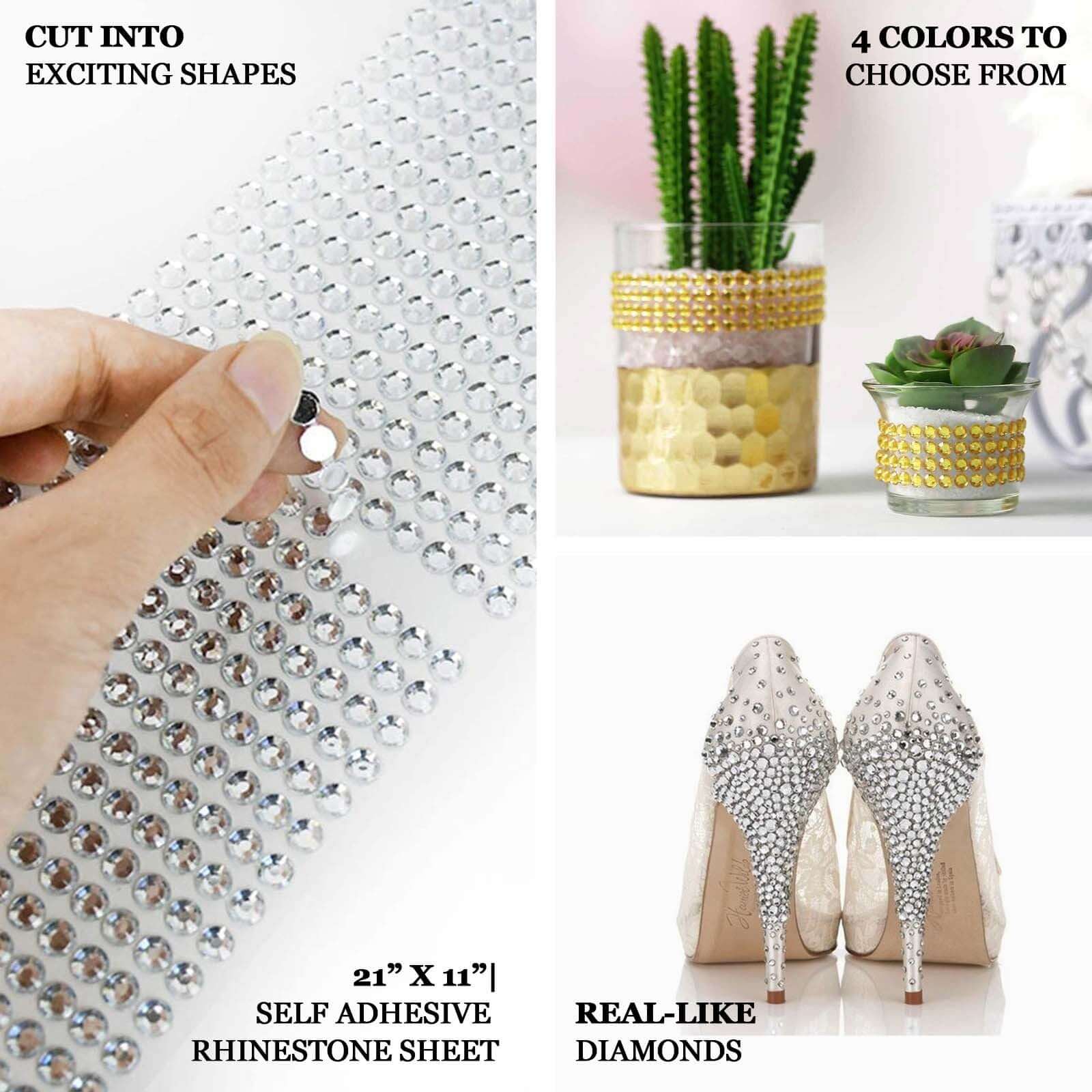 21x11 Red Self - Adhesive Rhinestone Sheets for DIY Craft Decoration