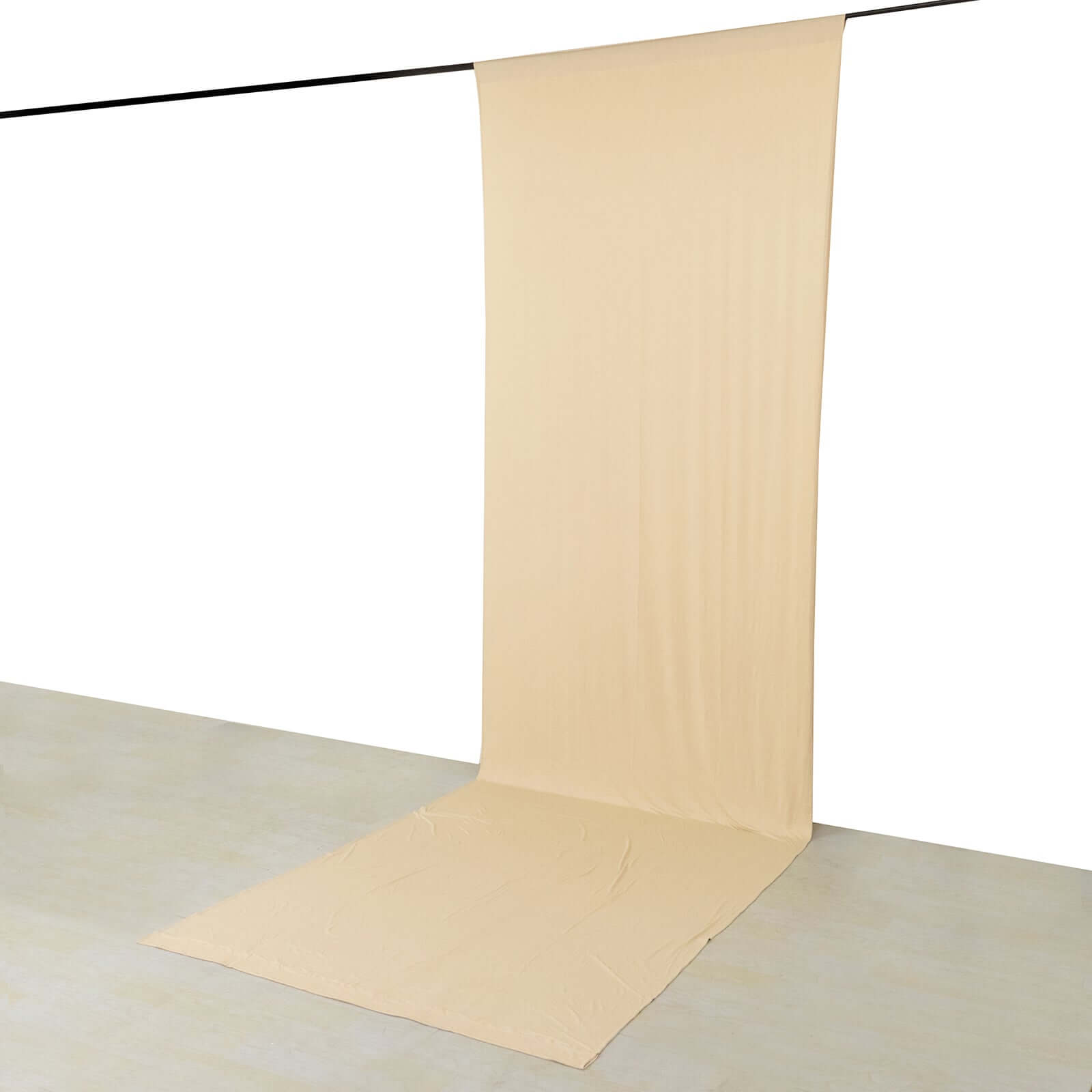 Hot Deal! 5ft x 16ft Beige Wrinkle-Free 4-Way Stretch Spandex Event Backdrop Drapes with Rod Pockets