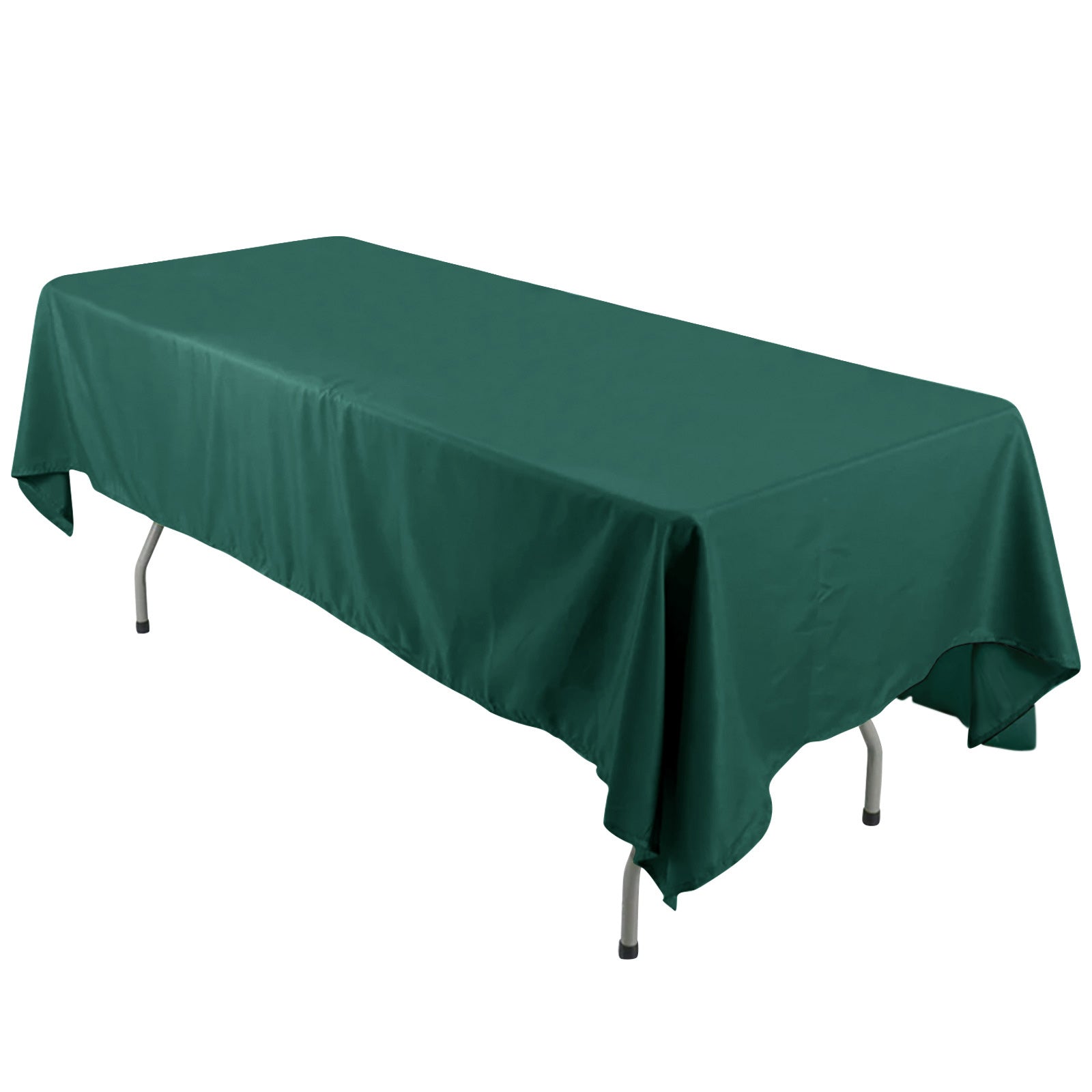Get This Wrinkle-Resistant 60x126 Polyester Rectangle Tablecloth in Hunter Emerald Green