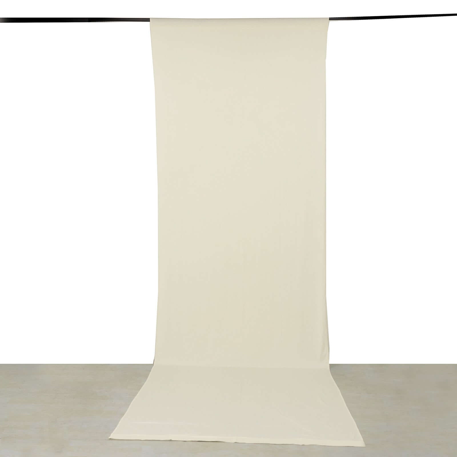 Hot Deal! Ivory 4-Way Stretch Spandex Event Drapes, Wrinkle-Free Backdrop Panels with Rod Pockets (5ft x 16ft)