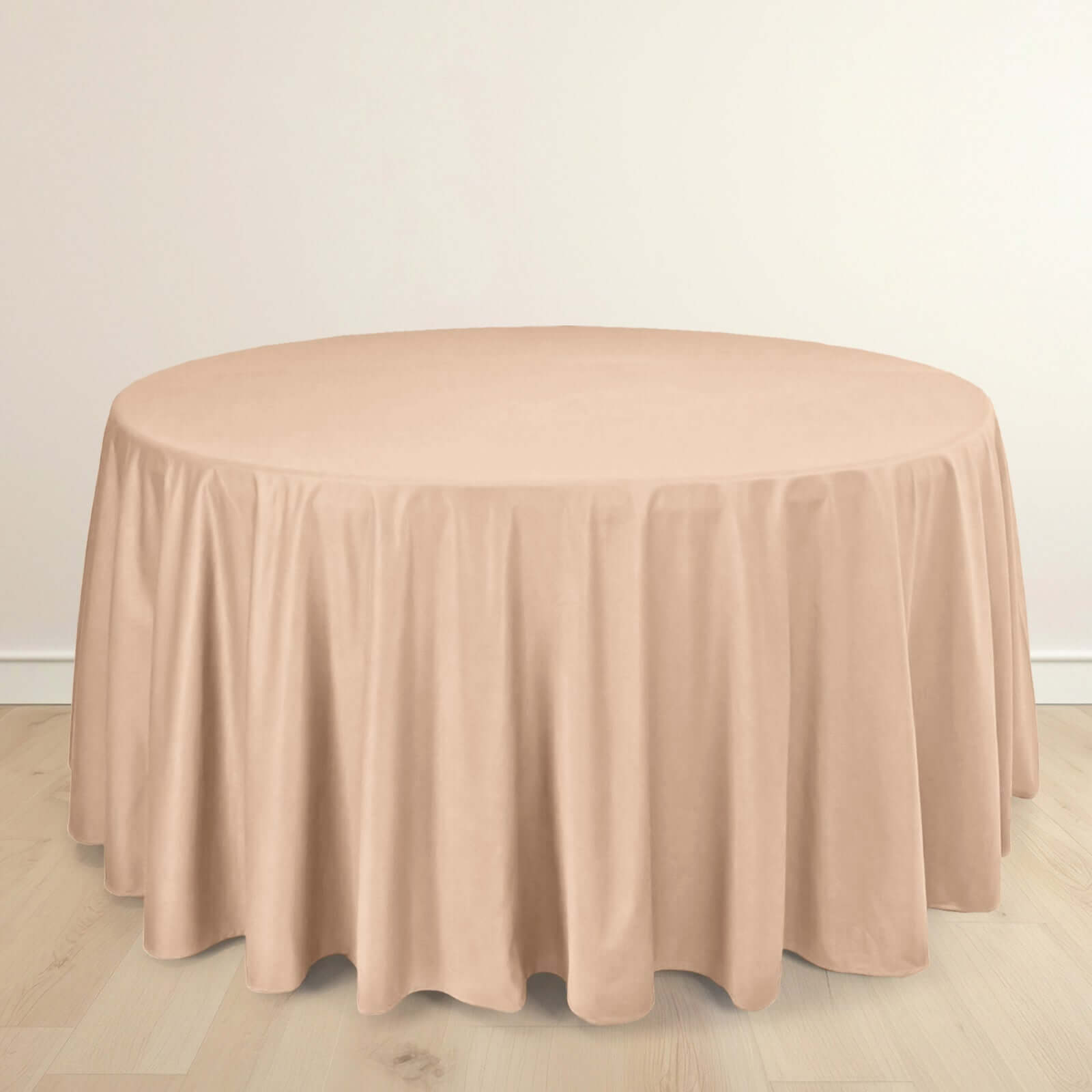120' Nude Premium Scuba Seamless Tablecloth - Wrinkle & Stain Resistant