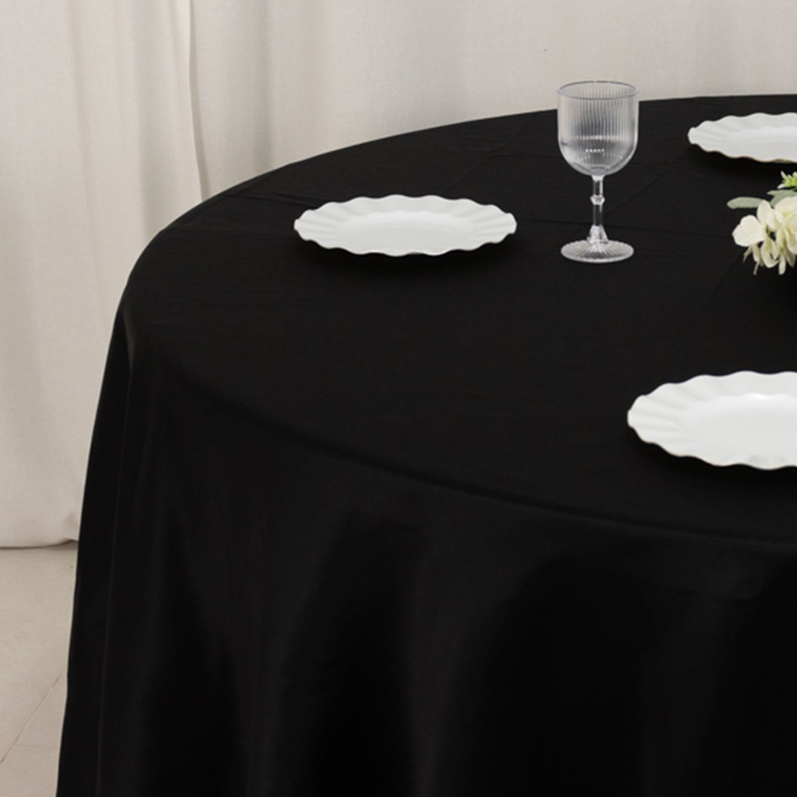 Black Durable Silk-Like Lamour Satin 108