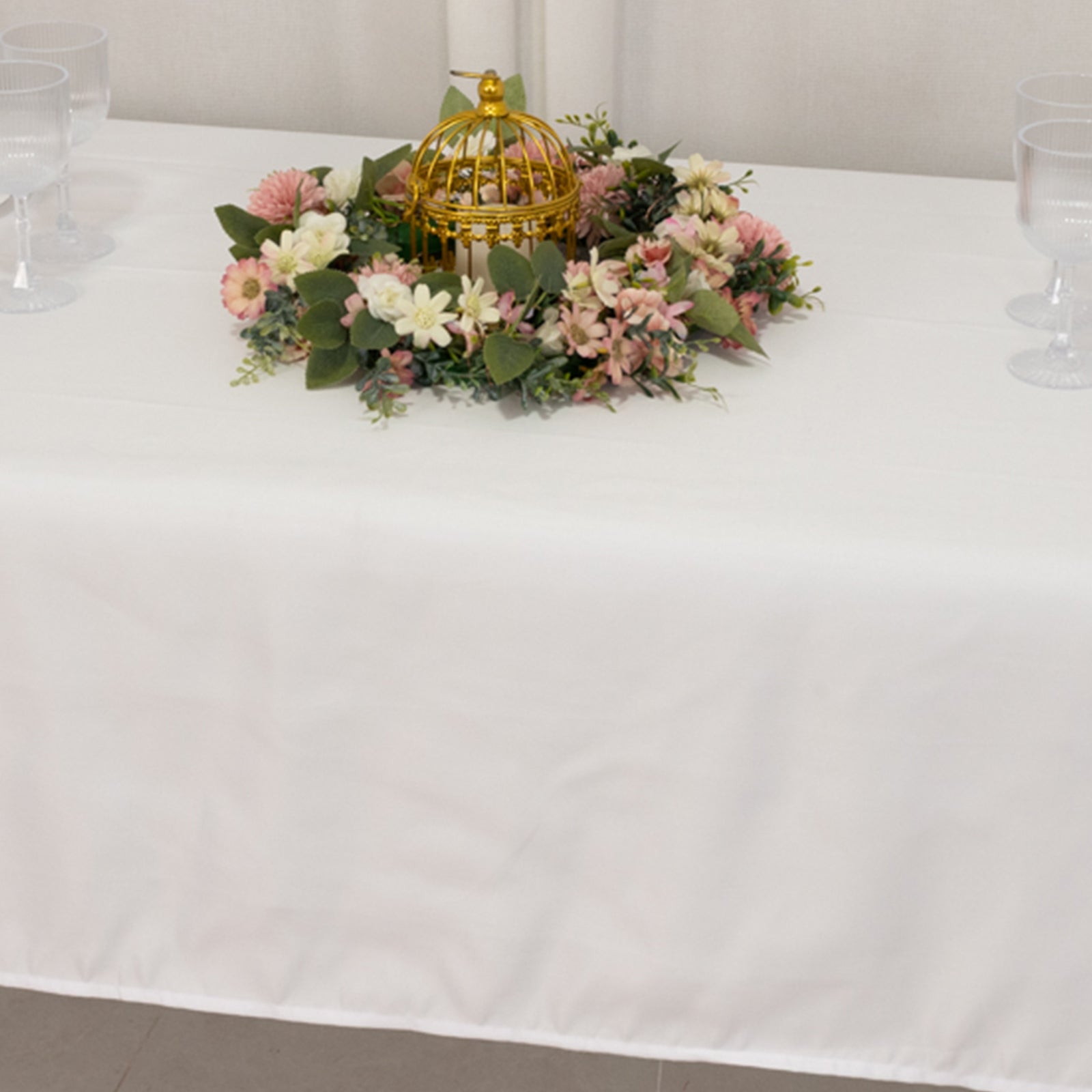 Premium White Lamour Satin Rectangle Tablecloth (60x102) for Weddings and Banquets - Durable & Soft
