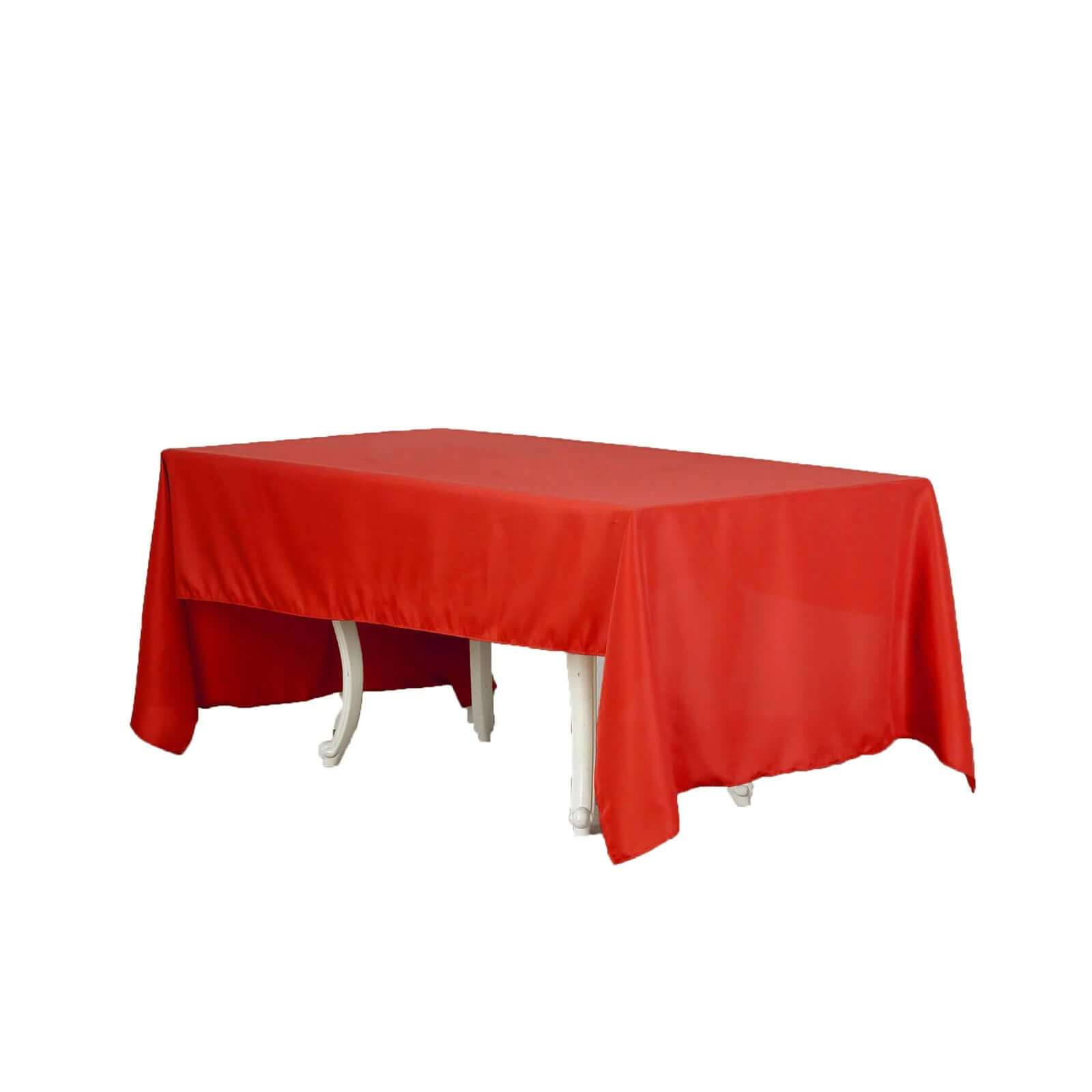Red Polyester Rectangle Tablecloth 60x126 - Wrinkle-Resistant, Ideal for Various Events