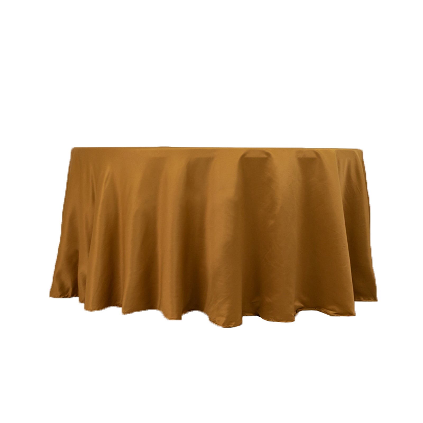 Exclusive Gold Lamour Satin 120-Inch Round Tablecloth for Upscale Events