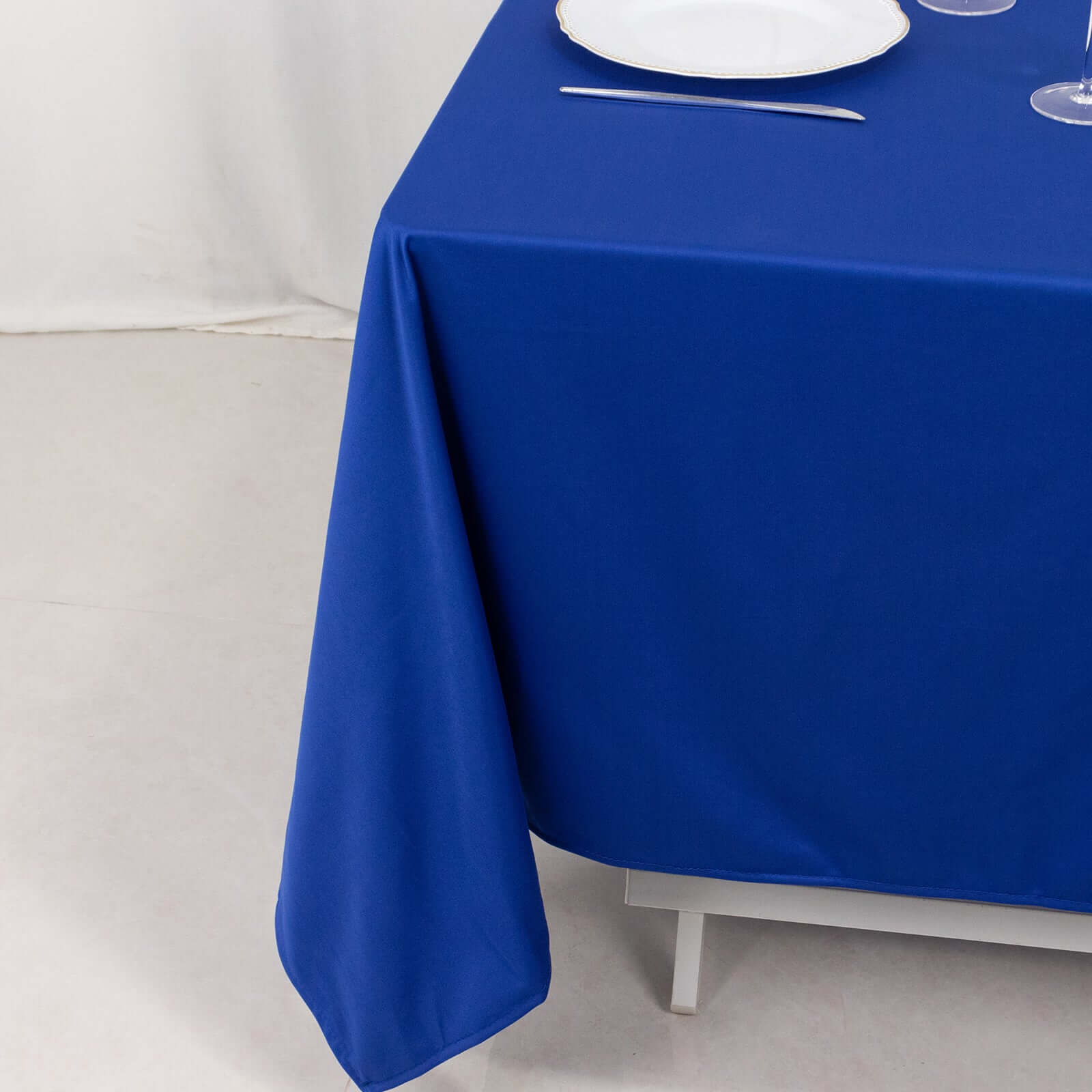 Royal Blue 70x70 Premium Wrinkle-Free & Stain-Resistant Scuba Tablecloth - Ideal for Events