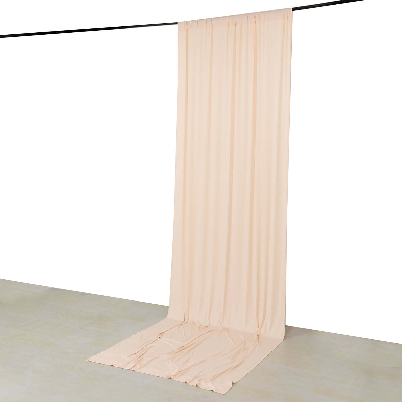 Hot Deal! Blush Spandex 4-Way Stretch Wrinkle-Free Event Backdrop Curtain, 5ft x 14ft with Rod Pockets