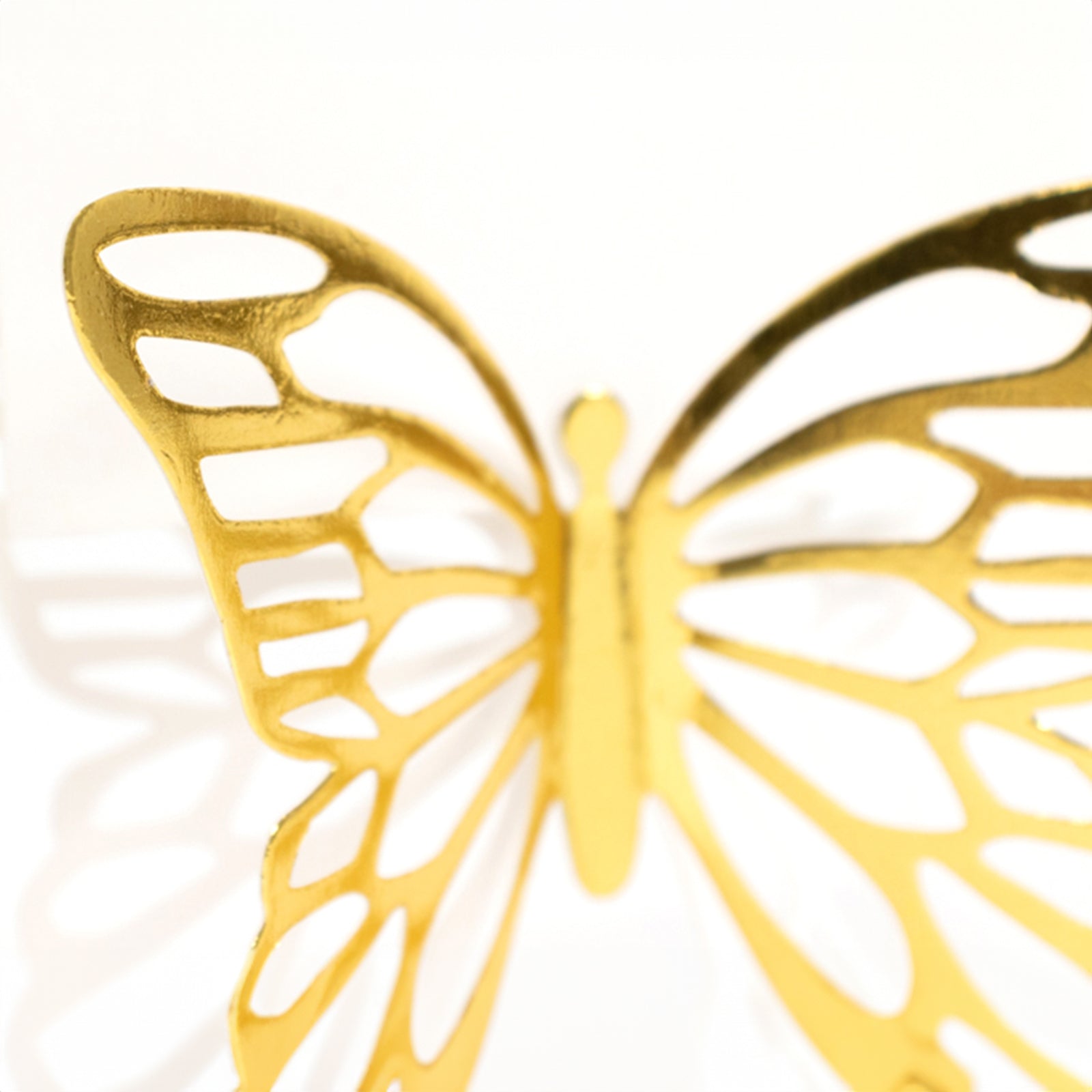 25-Piece Gold Paper Butterfly Place Card Holders with Printable White Cards - 3D Free-Standing 3x5 Table Number Stands